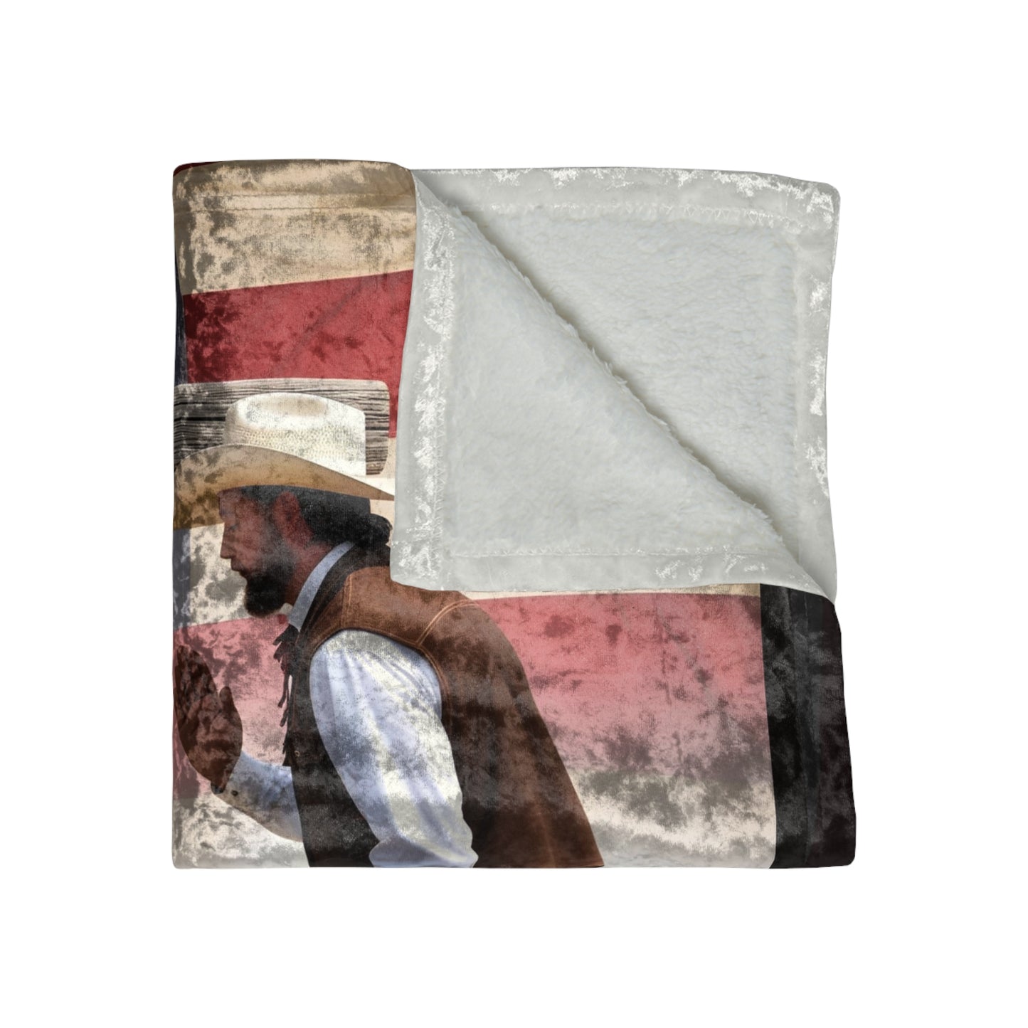 Inspirational Crushed Velvet Blanket - Faith & Patriotism Design