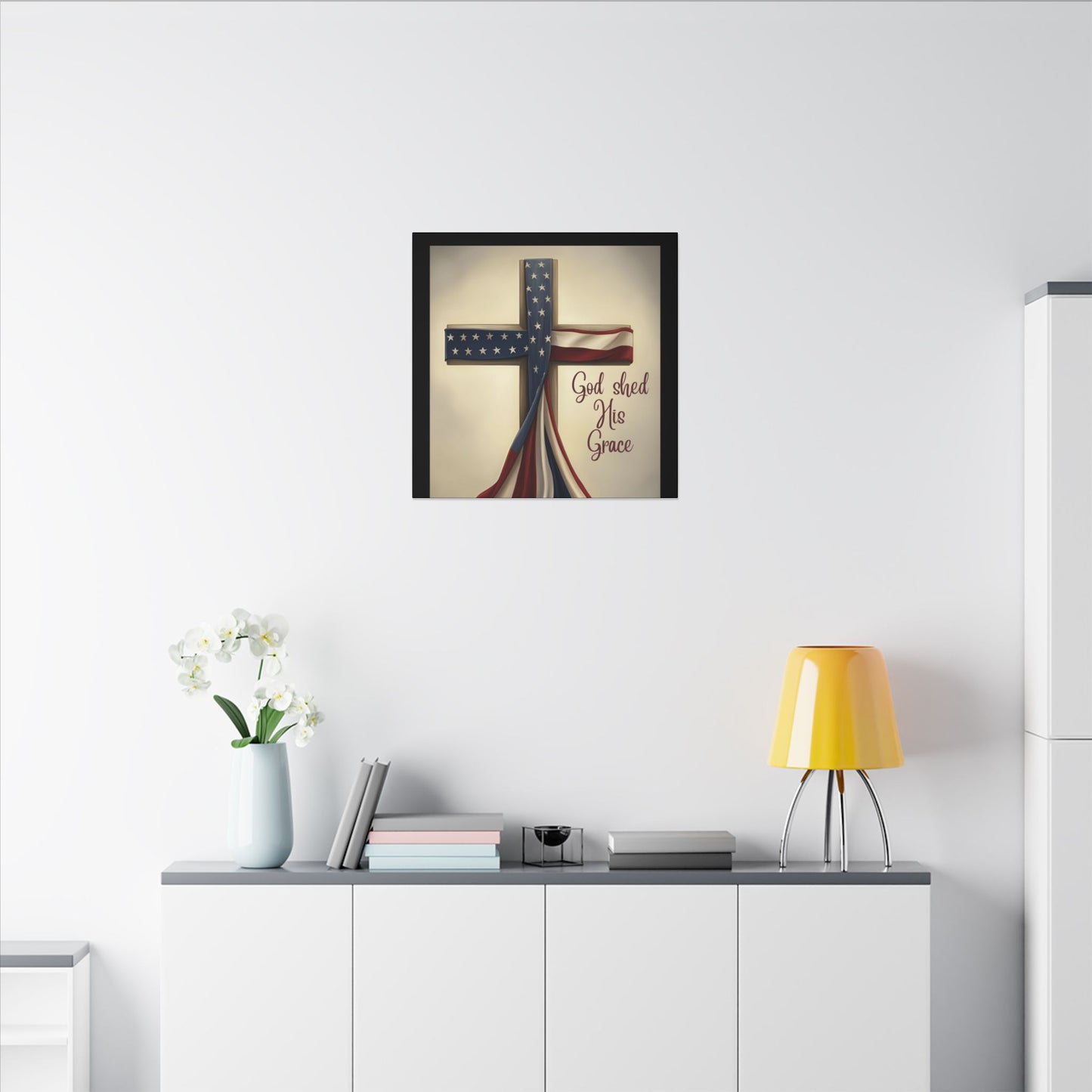 Inspirational Religious Canvas Art - 'God Shed His Grace' Wall Decor