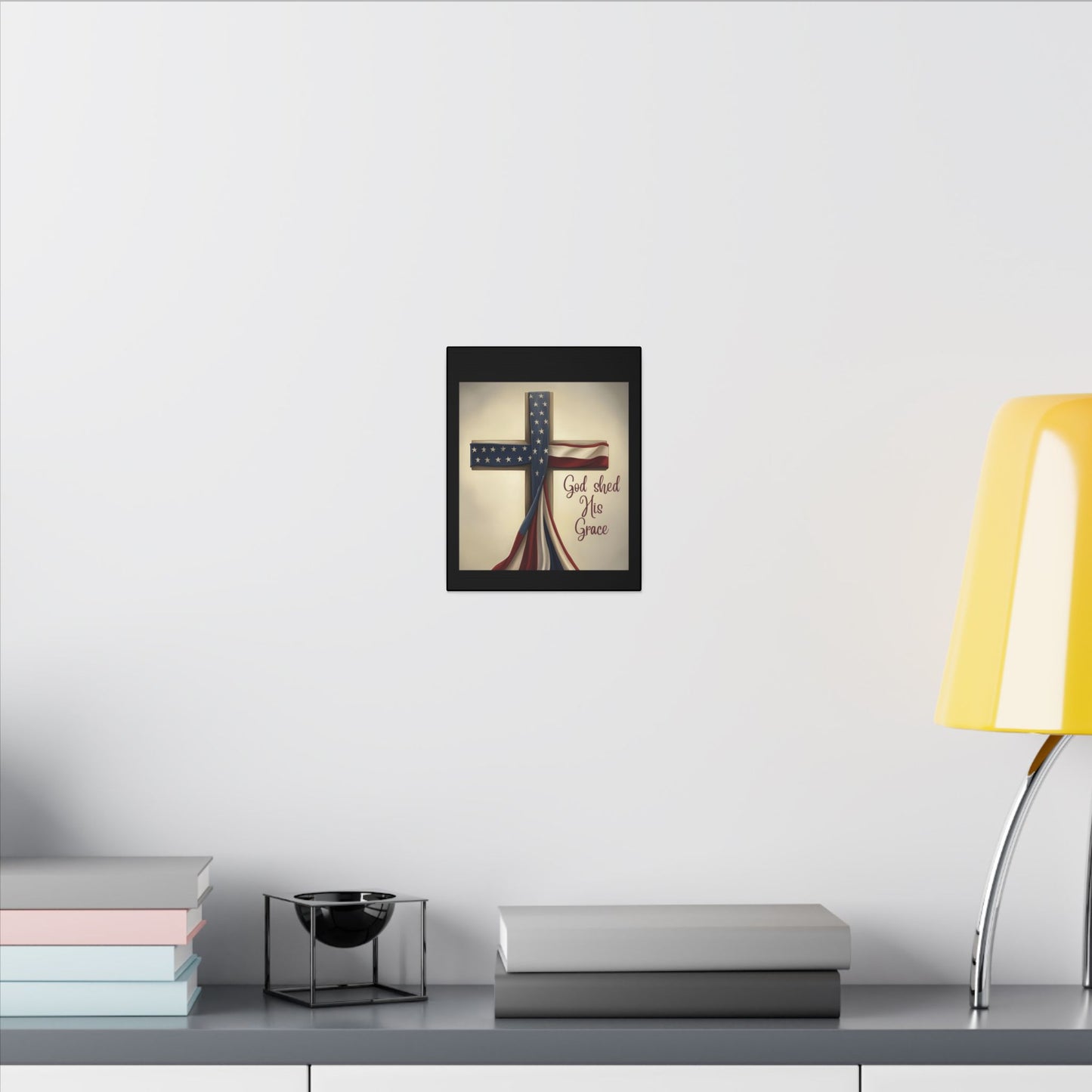 Inspirational Religious Canvas Art - 'God Shed His Grace' Wall Decor