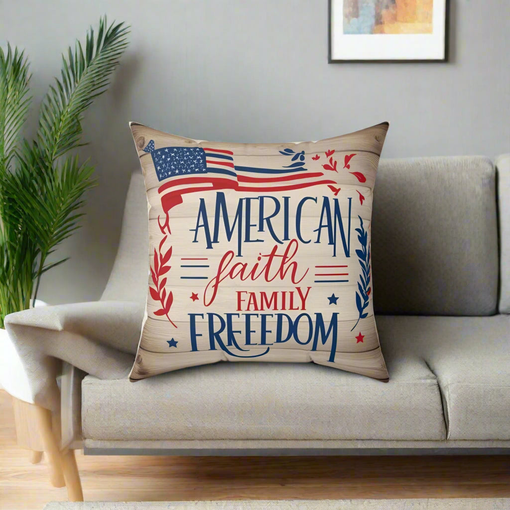 Patriotic Decorative Pillow, Comfortable Pillow for Home Decor, Ideal for Independence Day, Memorial Day, Family Gatherings, Gifts