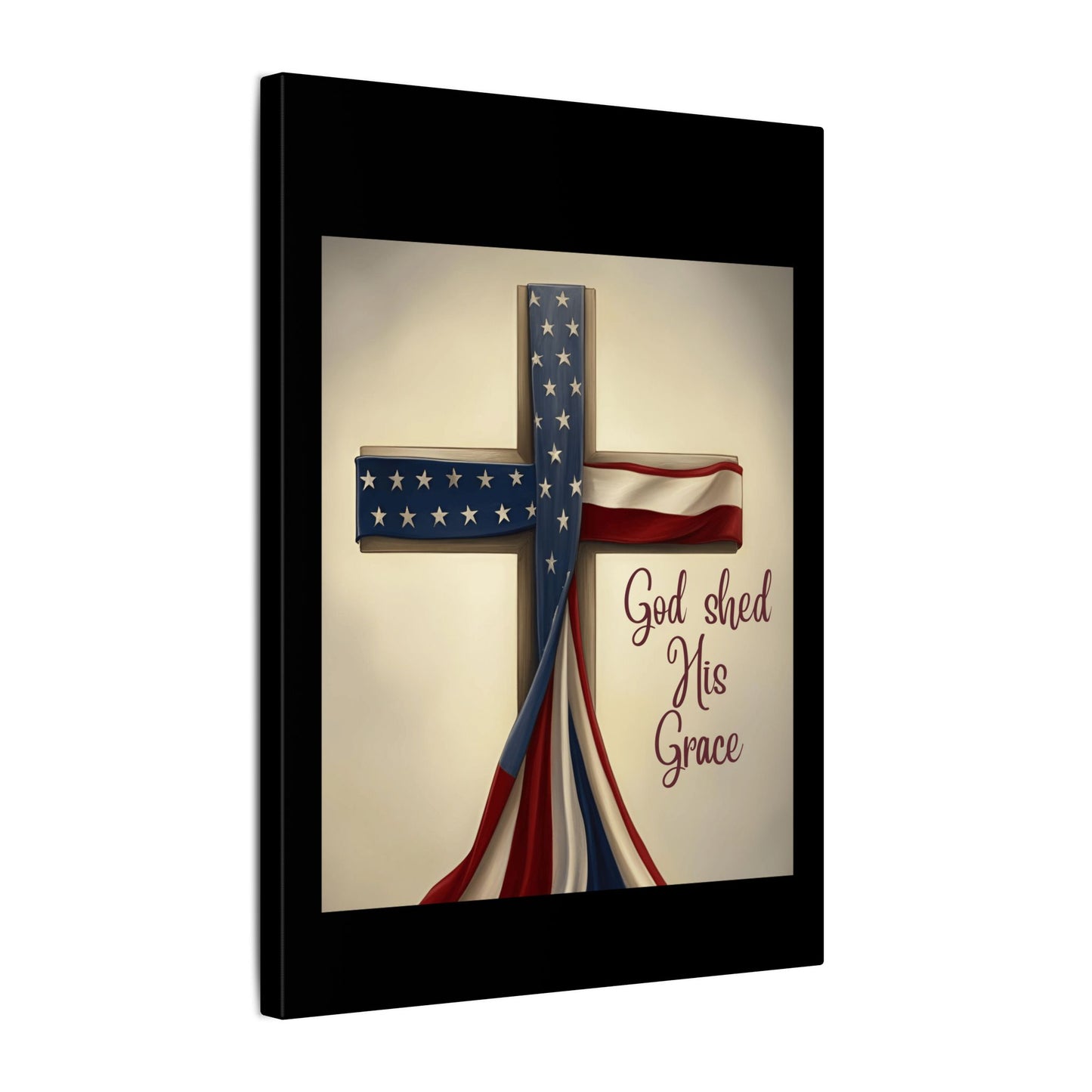 Inspirational Religious Canvas Art - 'God Shed His Grace' Wall Decor