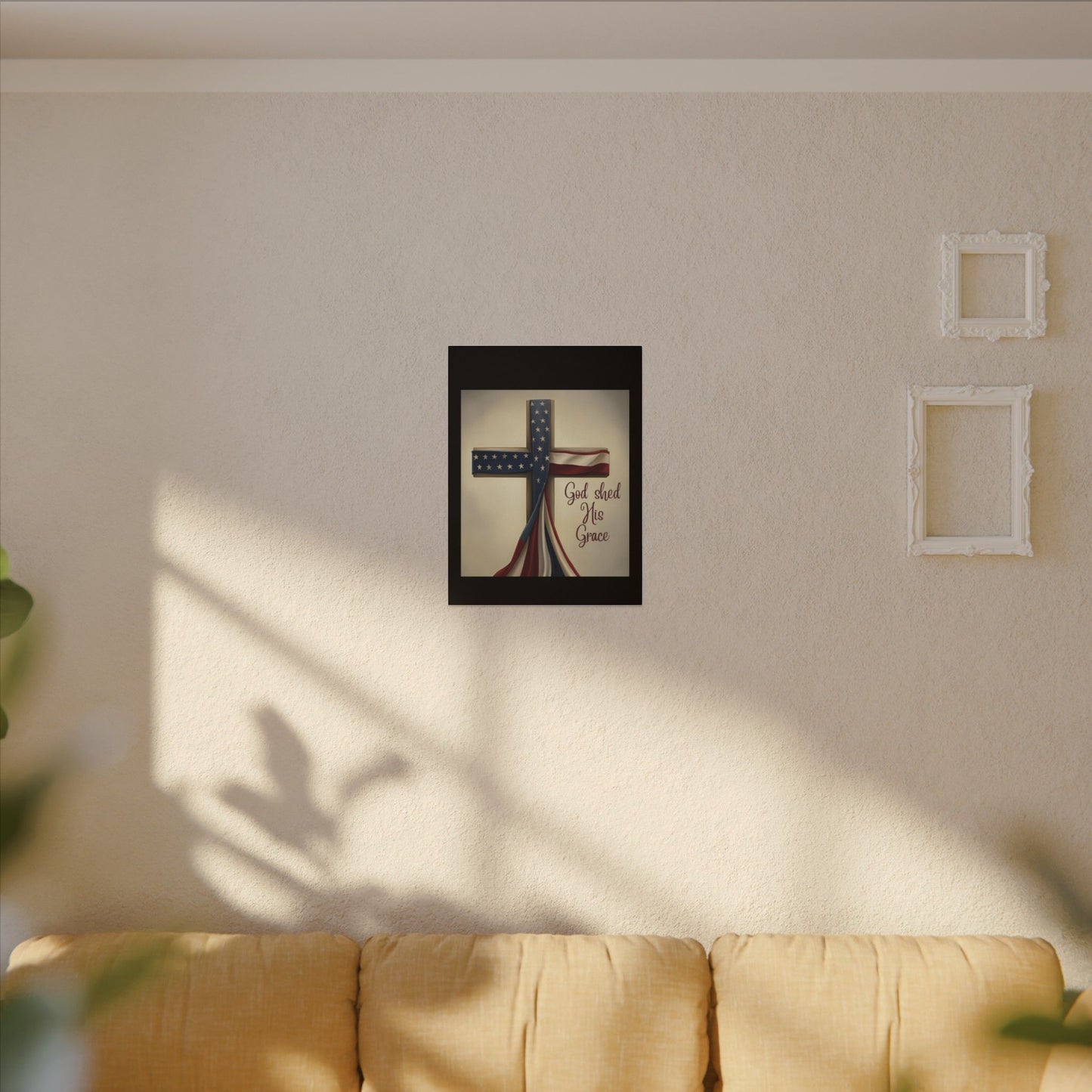 Inspirational Religious Canvas Art - 'God Shed His Grace' Wall Decor