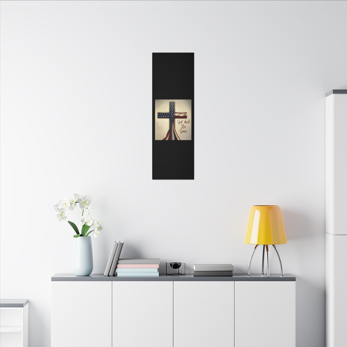 Inspirational Religious Canvas Art - 'God Shed His Grace' Wall Decor