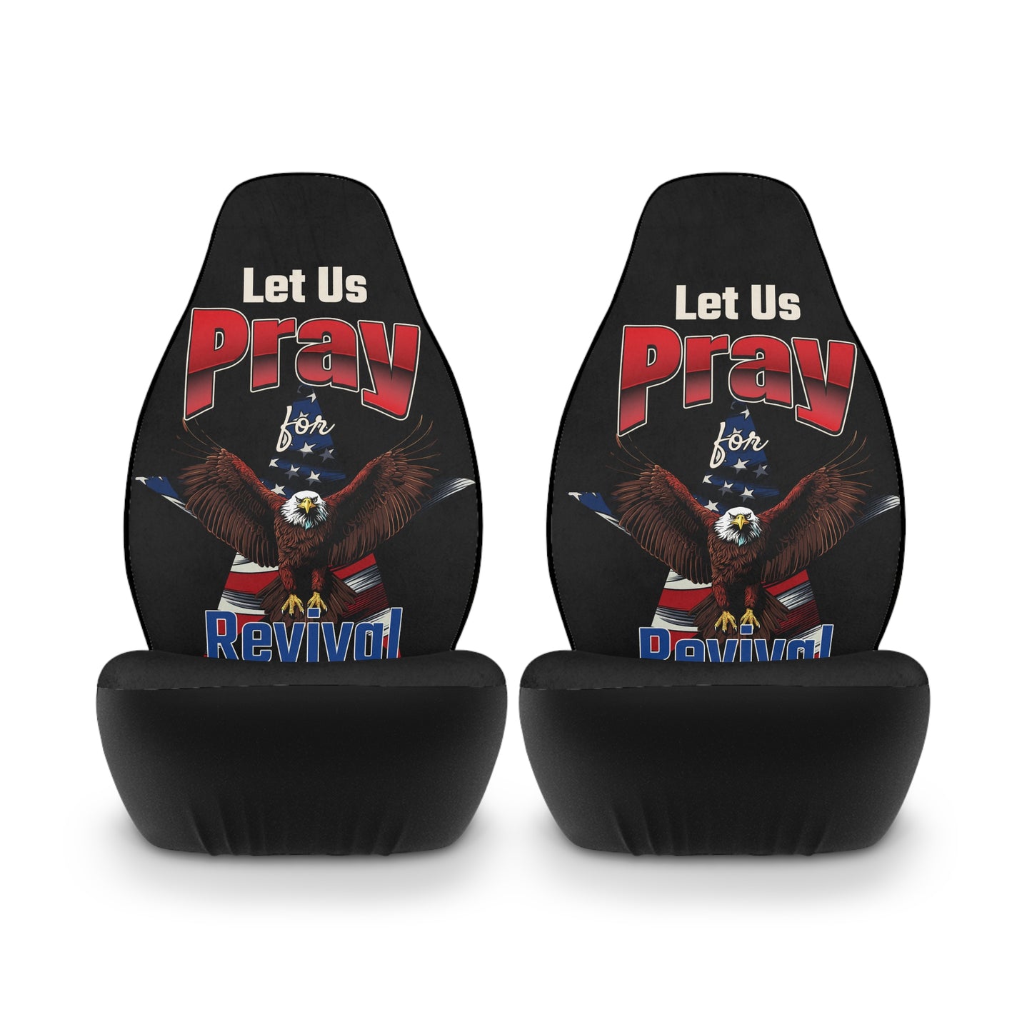 Pray for Revival Car Seat Covers, Polyester Car Interiors, Faith-Based Auto Accessories, Stylish Car Decor, Religious Gifts for Drivers