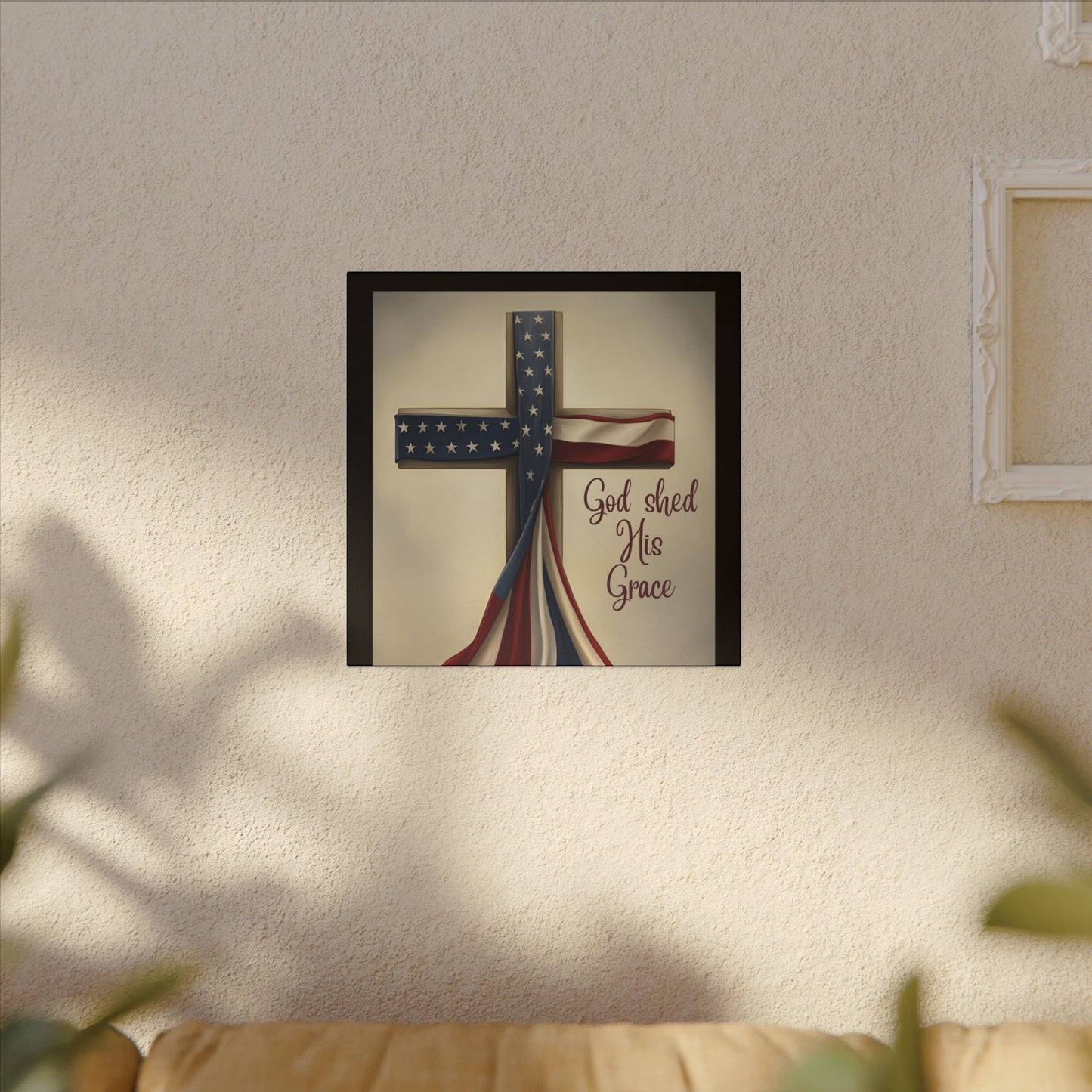 Inspirational Religious Canvas Art - 'God Shed His Grace' Wall Decor