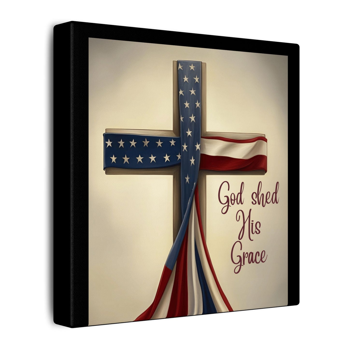 Inspirational Religious Canvas Art - 'God Shed His Grace' Wall Decor