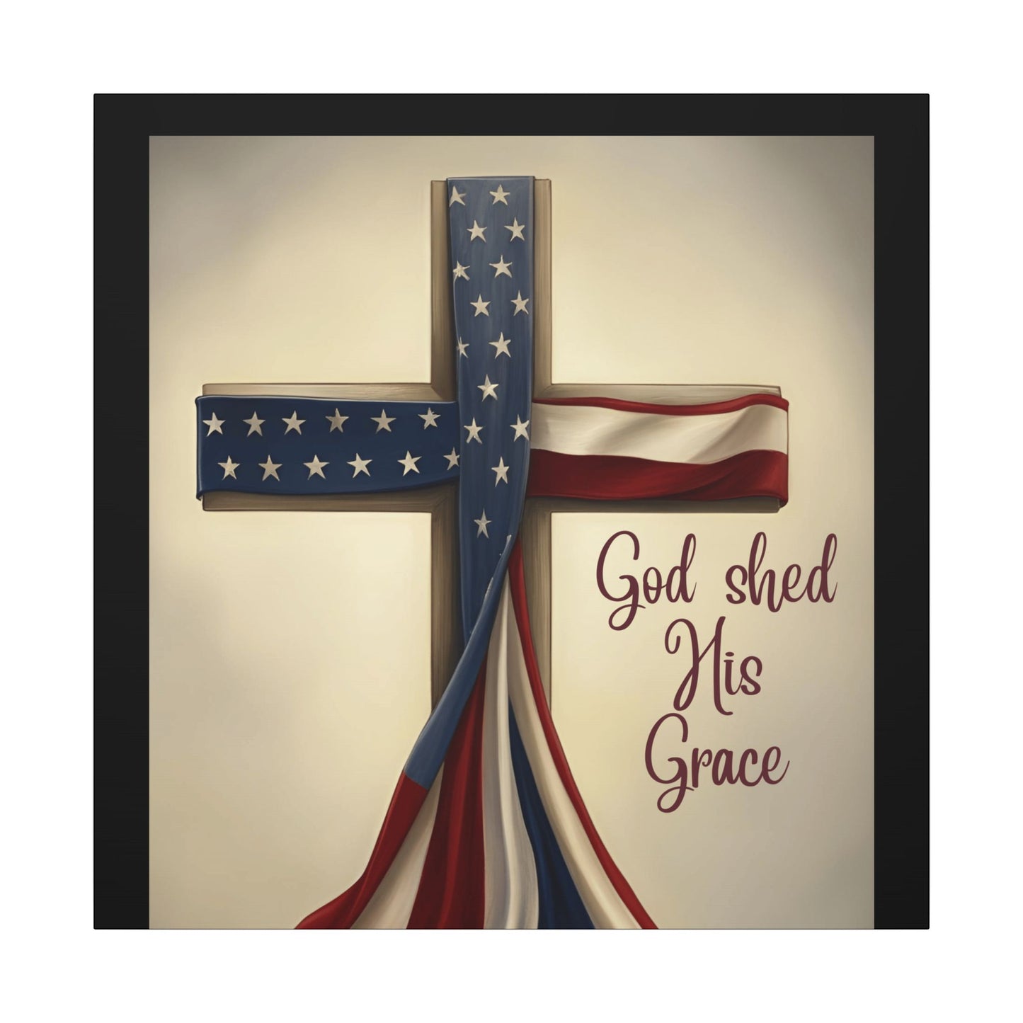 Inspirational Religious Canvas Art - 'God Shed His Grace' Wall Decor