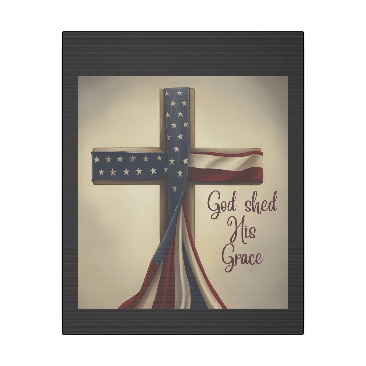 Inspirational Religious Canvas Art - 'God Shed His Grace' Wall Decor