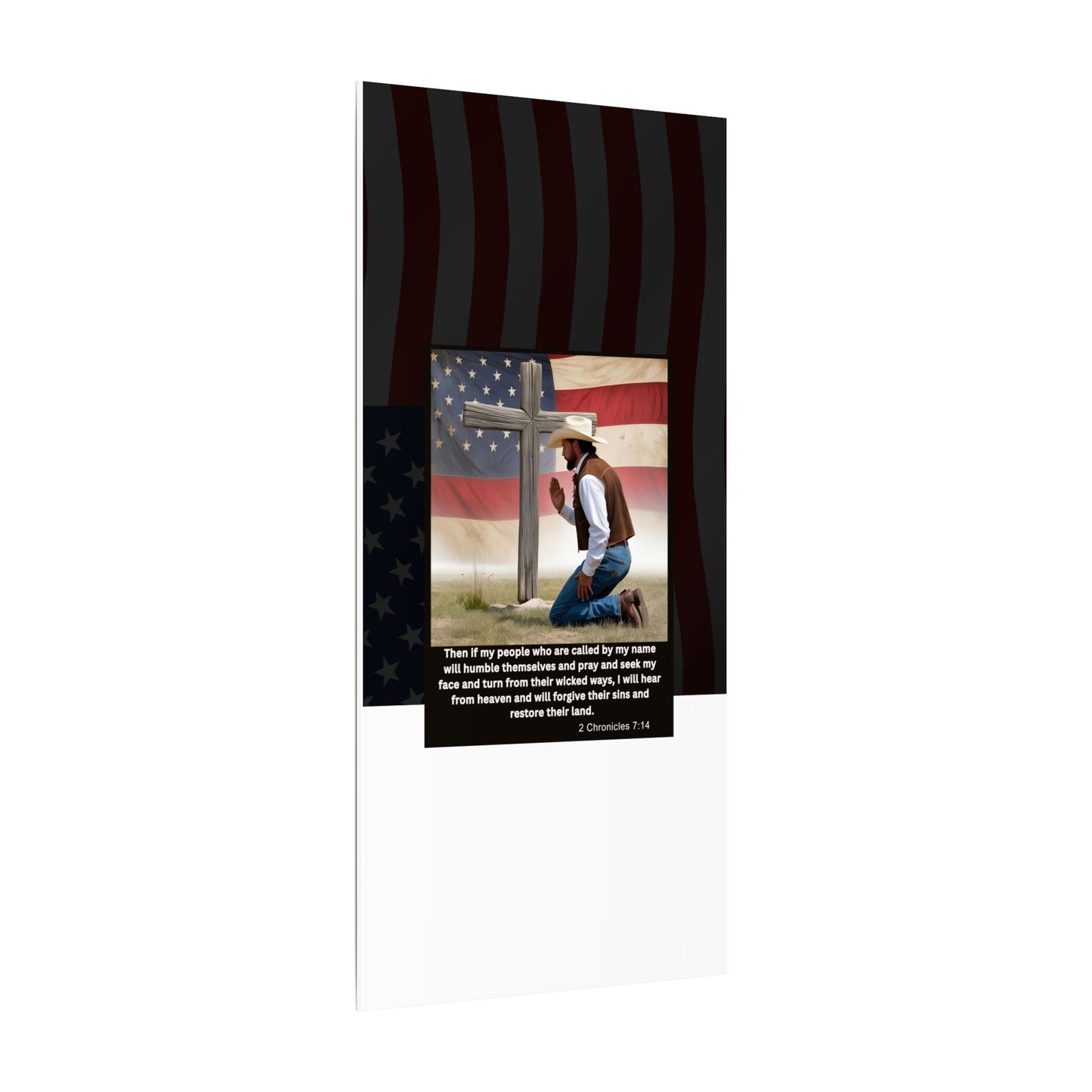 Patriotic Prayer Canvas Art, Inspirational Wall Decor, Christian Home Decor, Faith-Based Gift, Rustic Country Decor, 2 Chronicles 7:14