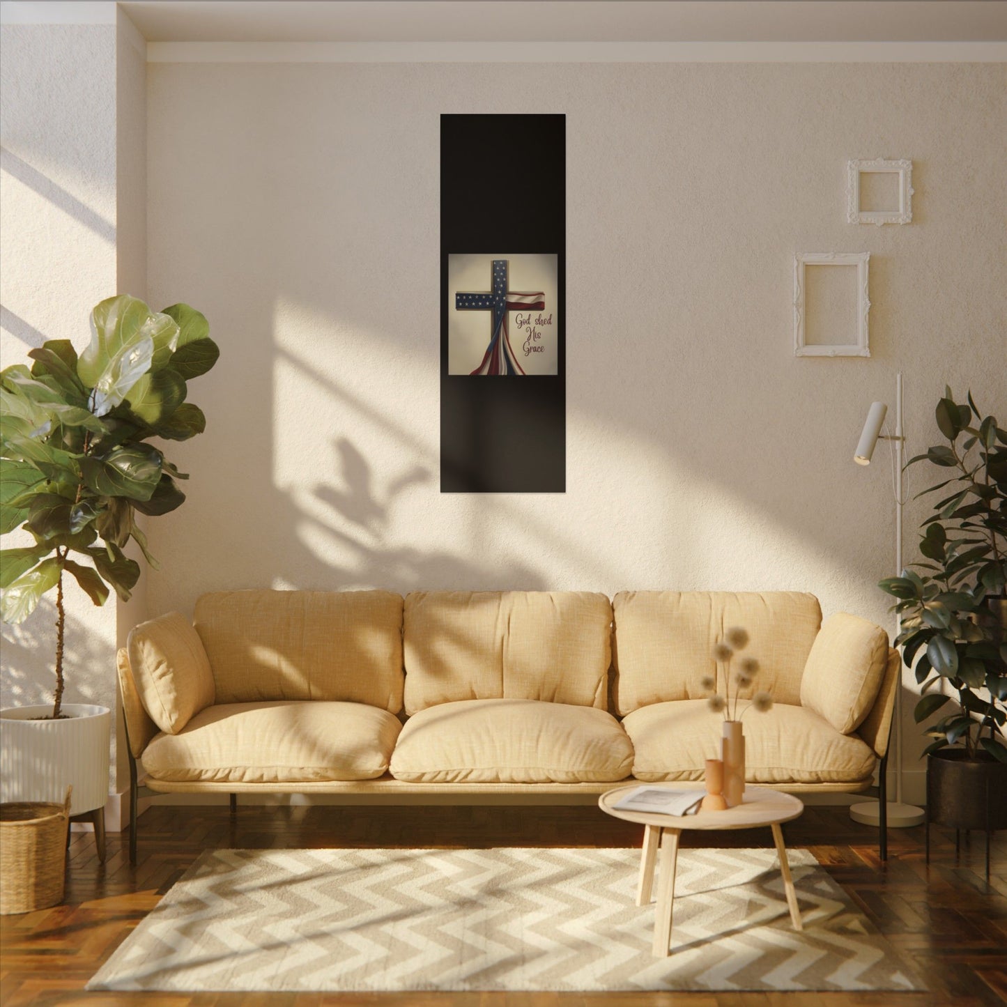 Inspirational Religious Canvas Art - 'God Shed His Grace' Wall Decor