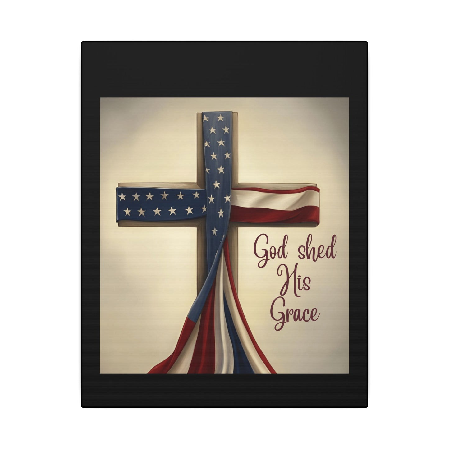 Inspirational Religious Canvas Art - 'God Shed His Grace' Wall Decor