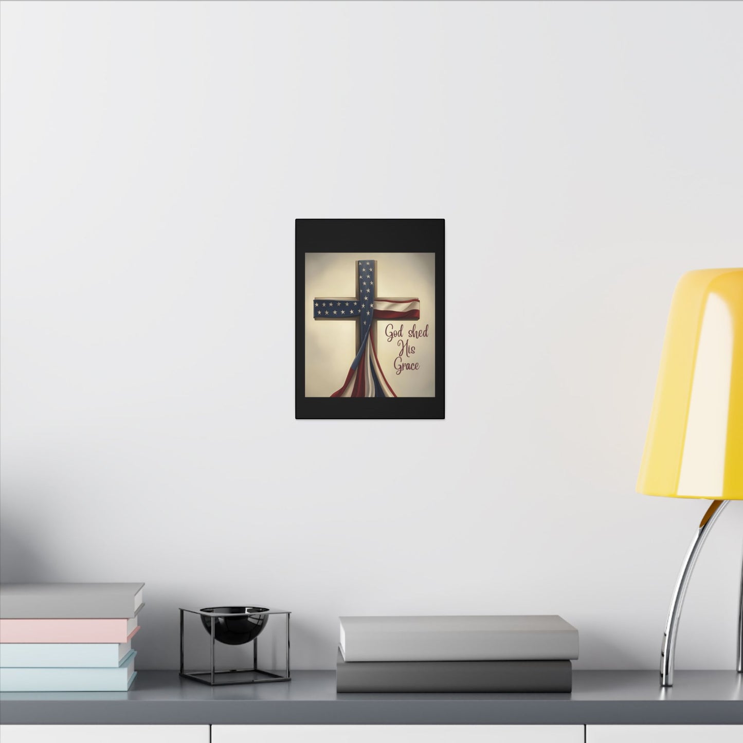 Inspirational Religious Canvas Art - 'God Shed His Grace' Wall Decor
