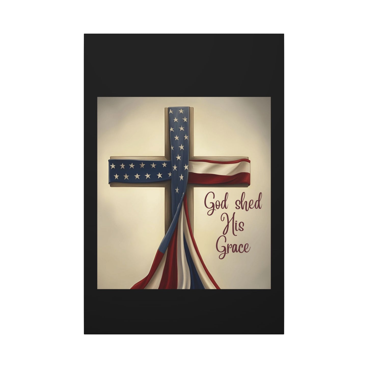 Inspirational Religious Canvas Art - 'God Shed His Grace' Wall Decor