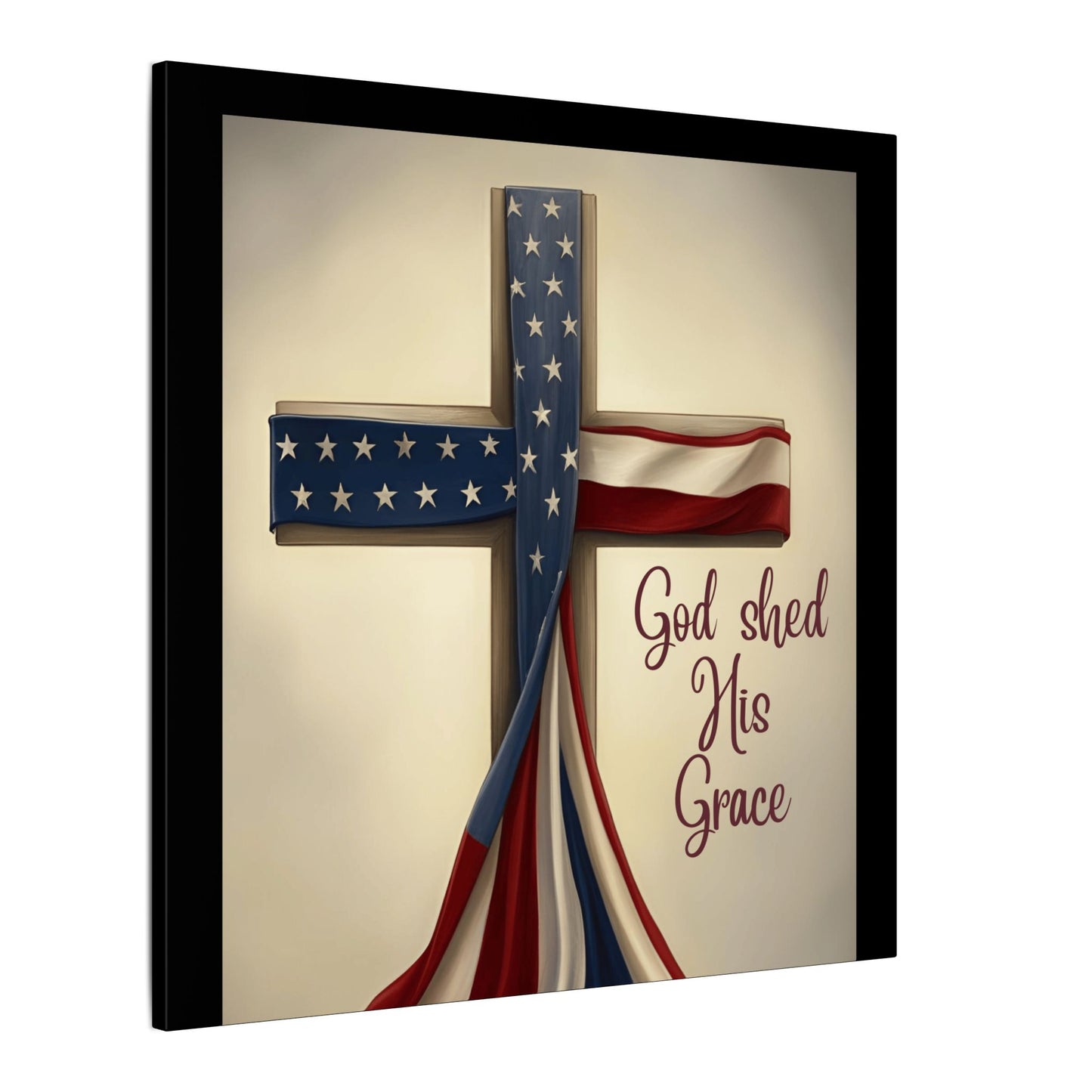 Inspirational Religious Canvas Art - 'God Shed His Grace' Wall Decor