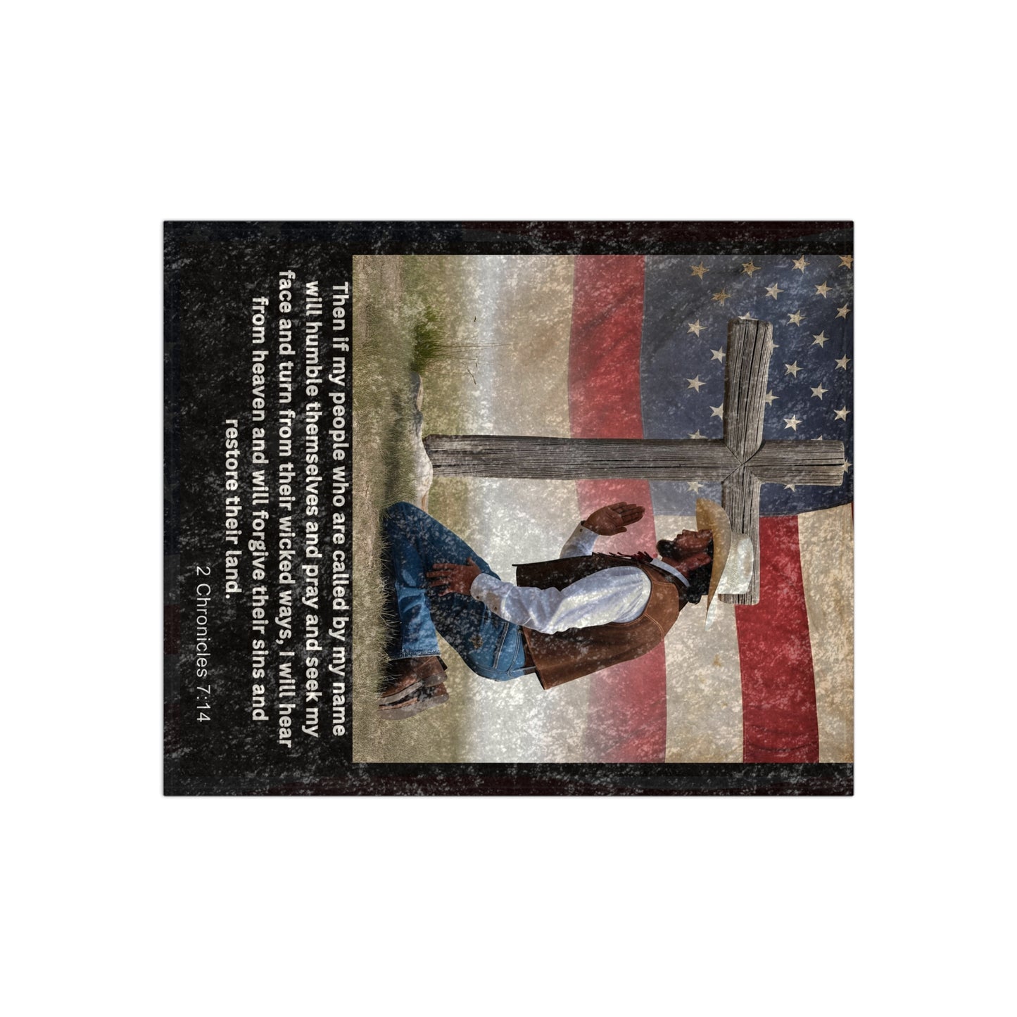 Inspirational Crushed Velvet Blanket - Faith & Patriotism Design