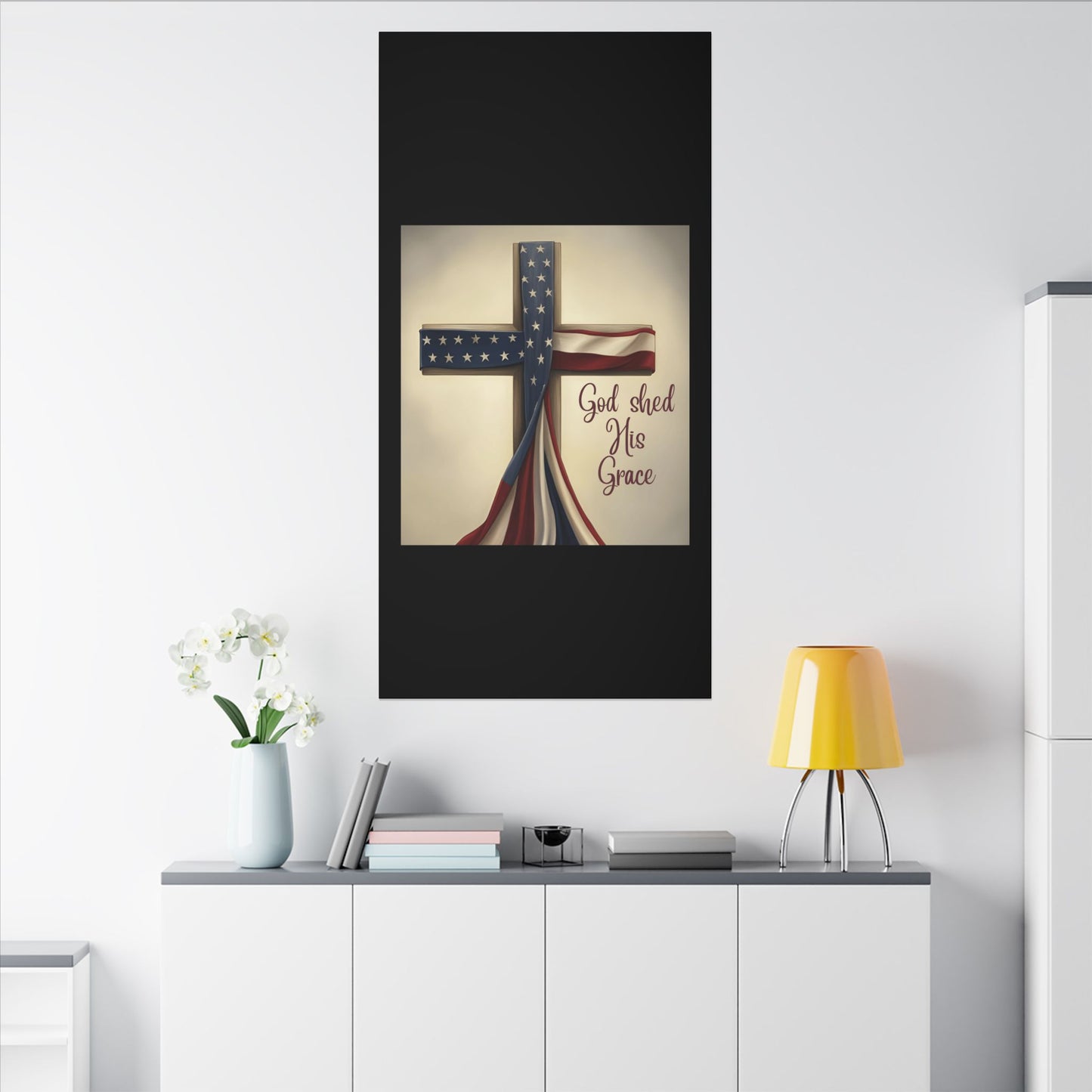 Inspirational Religious Canvas Art - 'God Shed His Grace' Wall Decor