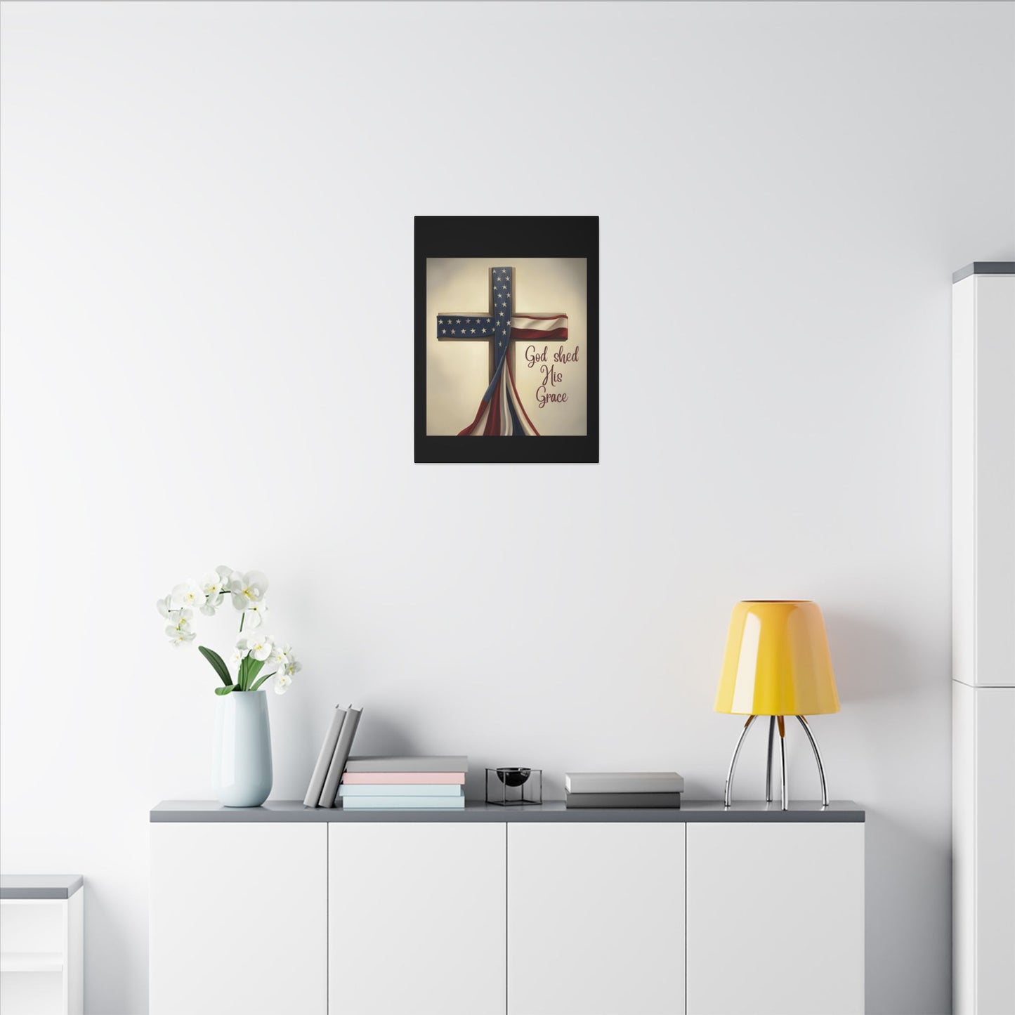 Inspirational Religious Canvas Art - 'God Shed His Grace' Wall Decor