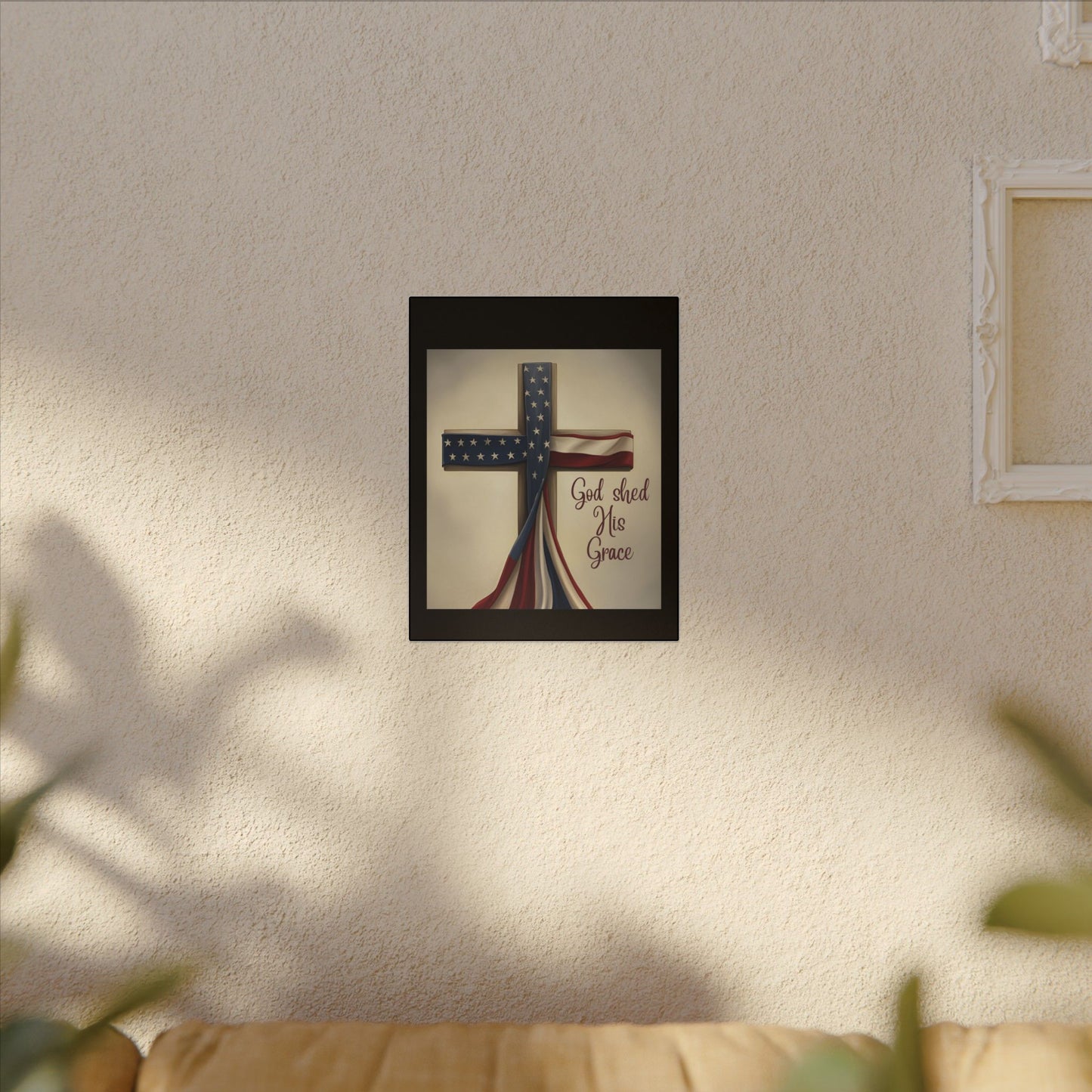 Inspirational Religious Canvas Art - 'God Shed His Grace' Wall Decor