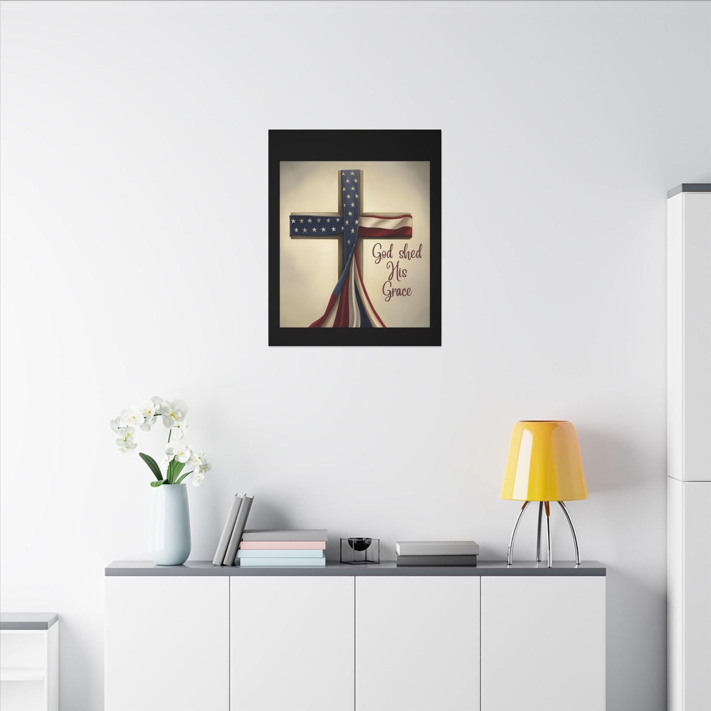 Inspirational Religious Canvas Art - 'God Shed His Grace' Wall Decor