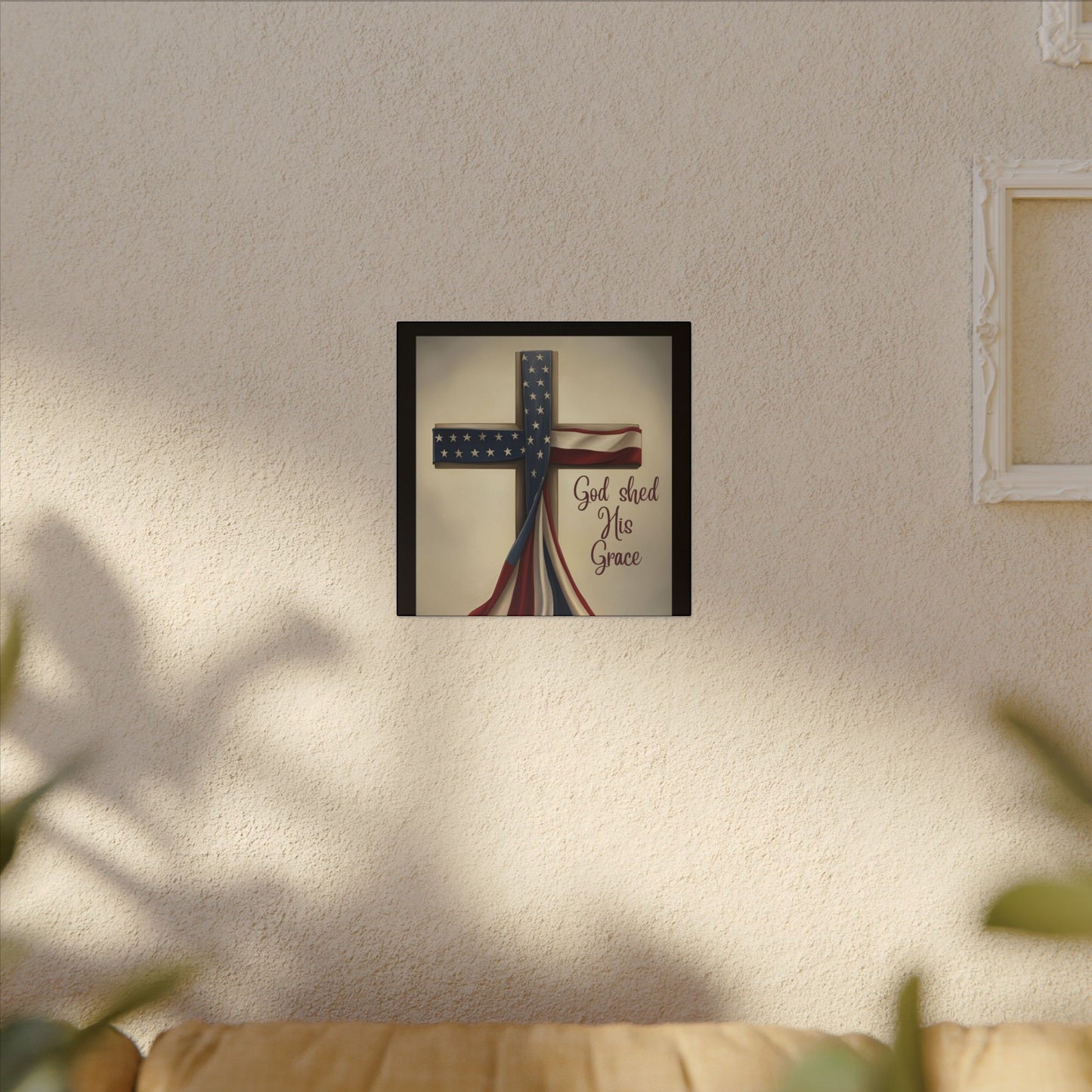 Inspirational Religious Canvas Art - 'God Shed His Grace' Wall Decor