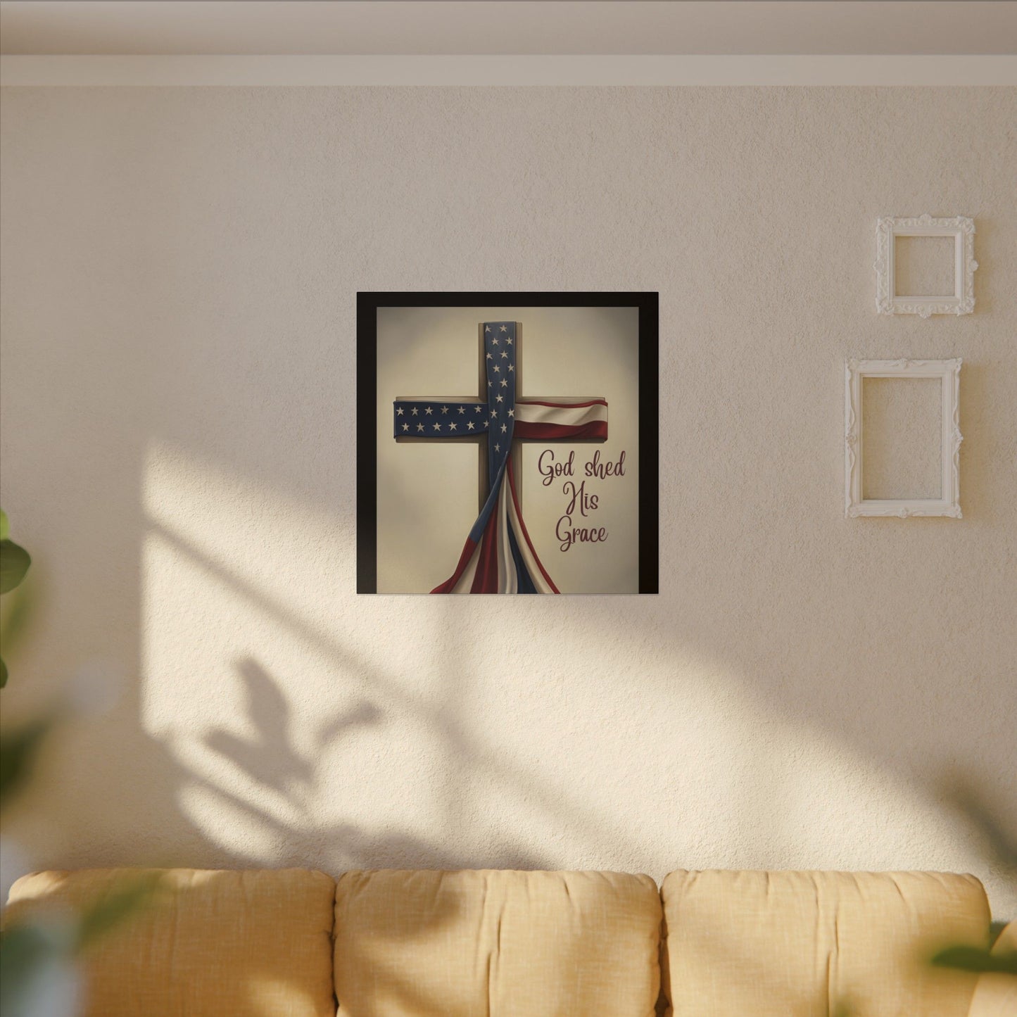 Inspirational Religious Canvas Art - 'God Shed His Grace' Wall Decor