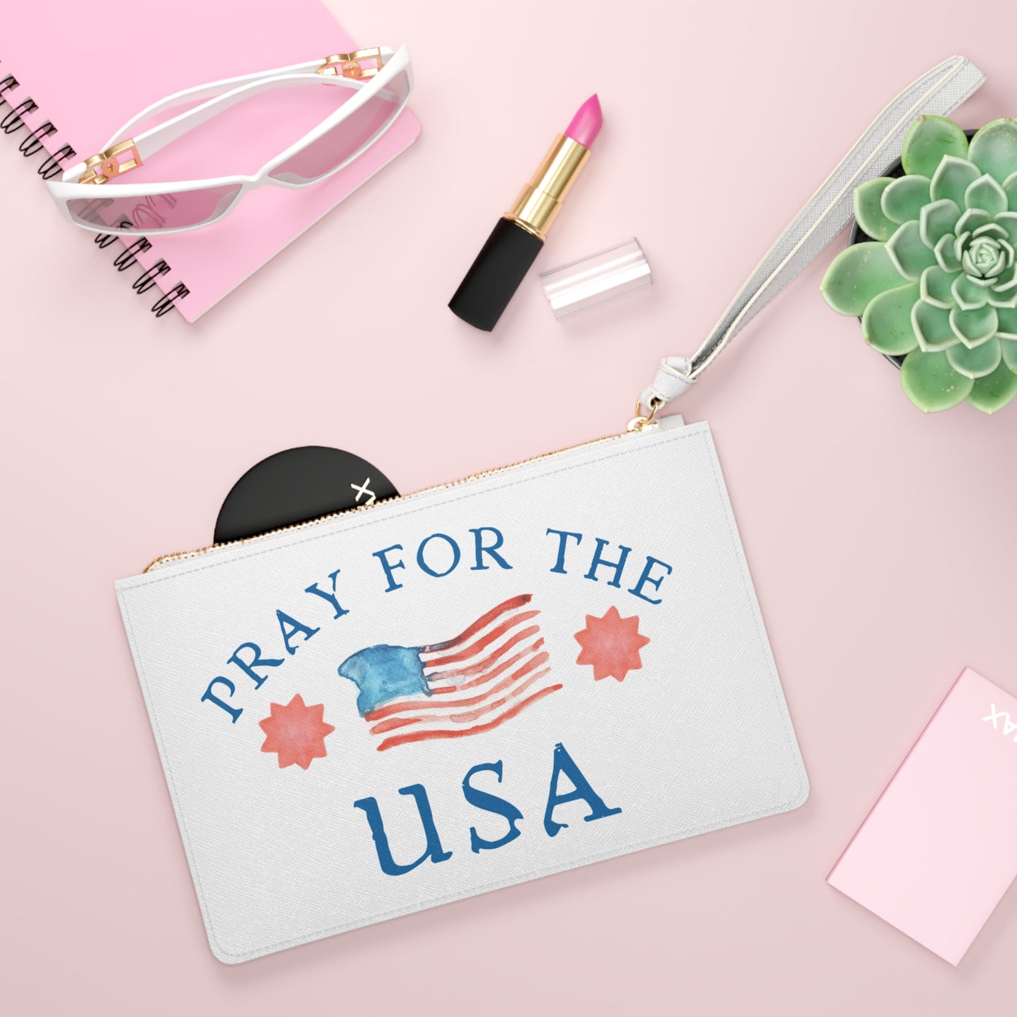 Patriotic Clutch Bag - 'Pray for the USA'