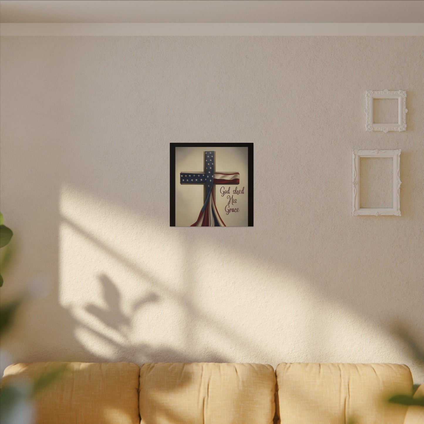 Inspirational Religious Canvas Art - 'God Shed His Grace' Wall Decor