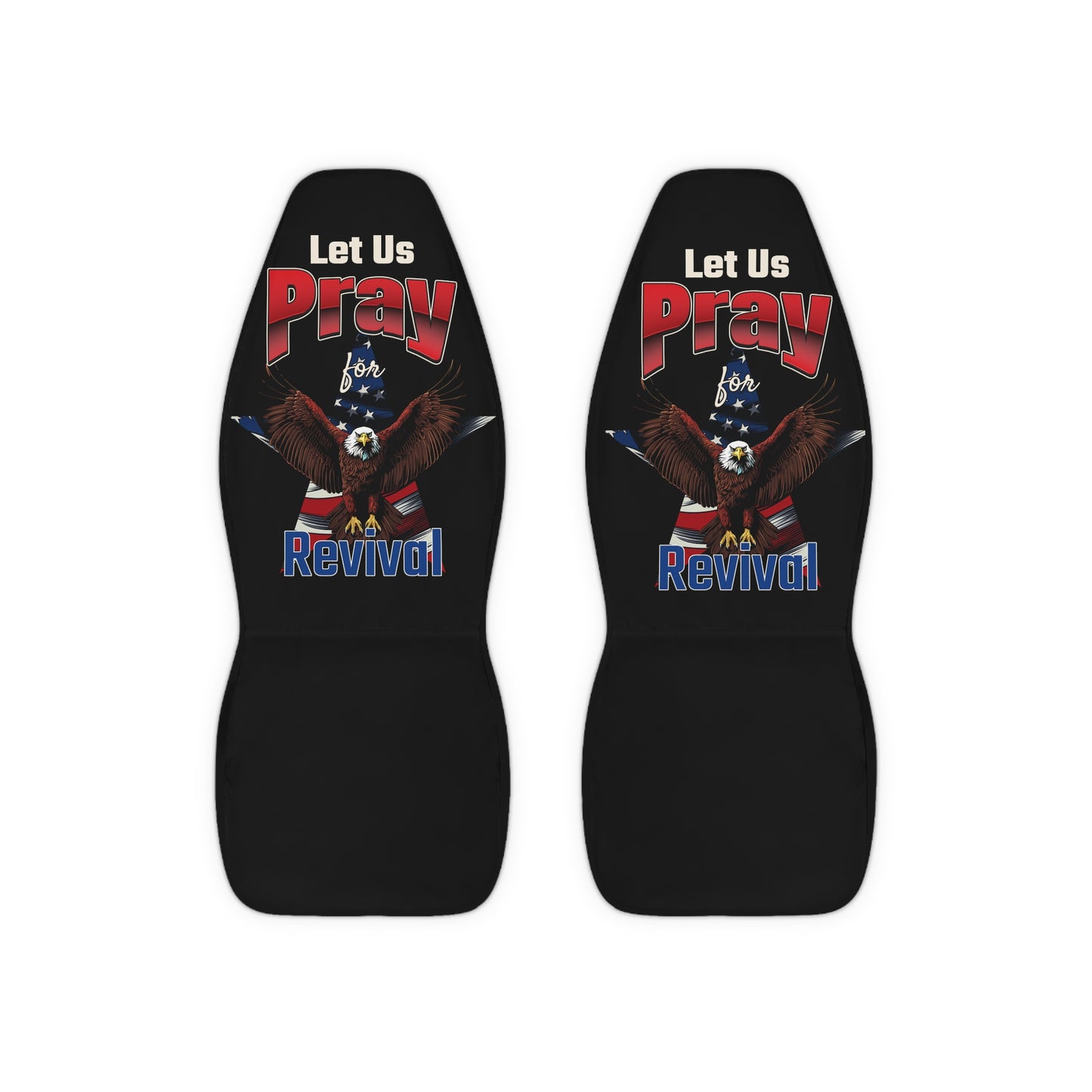 Pray for Revival Car Seat Covers, Polyester Car Interiors, Faith-Based Auto Accessories, Stylish Car Decor, Religious Gifts for Drivers
