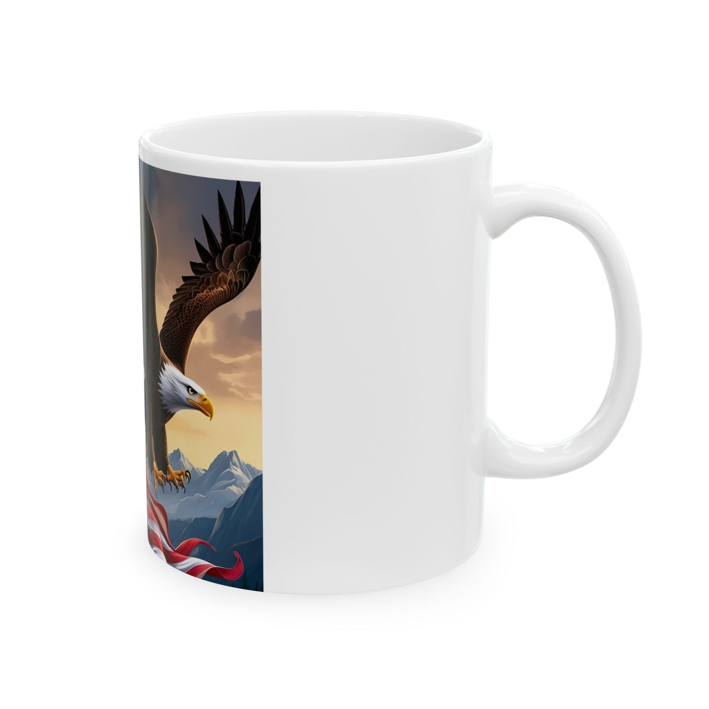 Patriotic Eagle Ceramic Mug - Perfect for Coffee Lovers, Veterans, USA Holidays, Independence Day, Gift for Him/Her