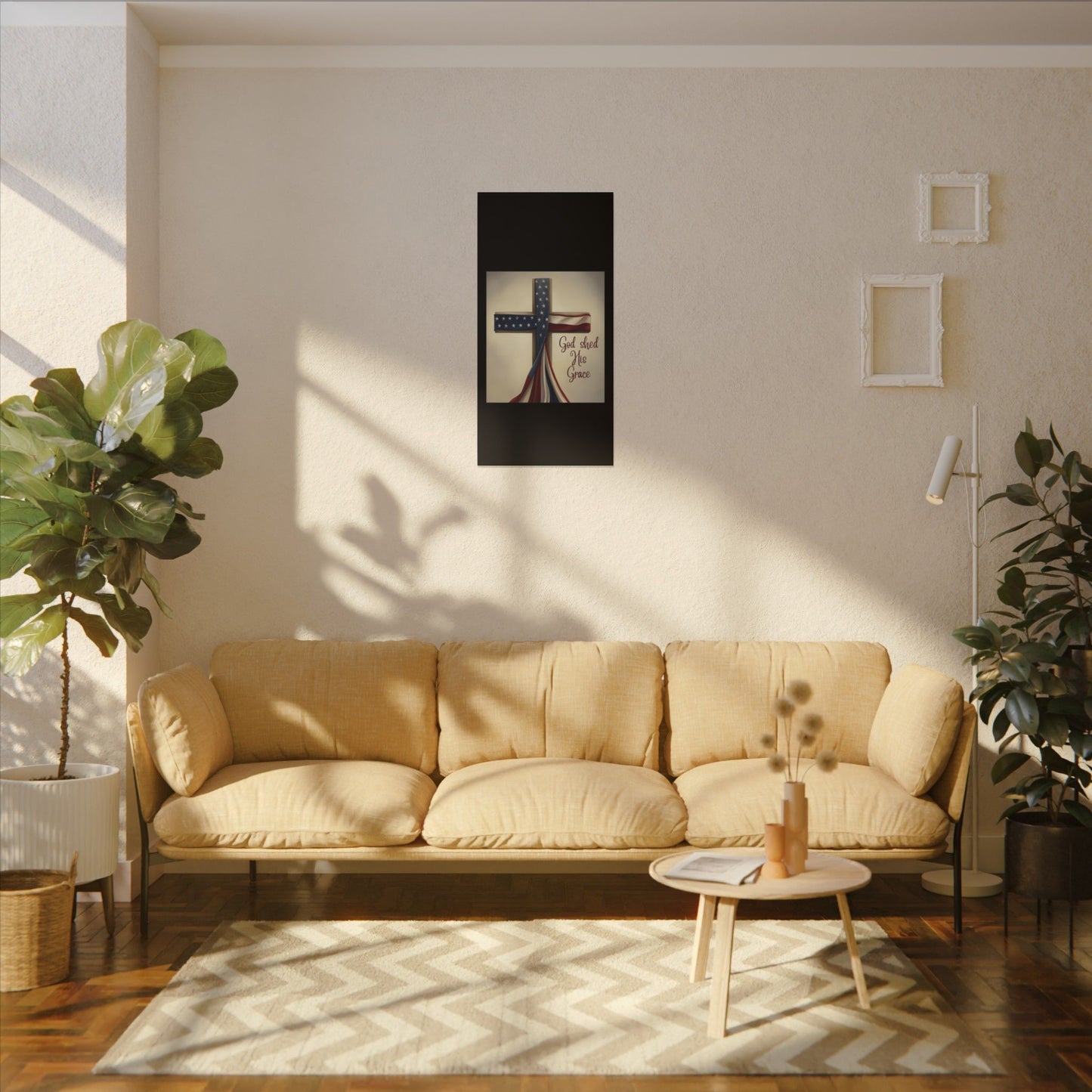 Inspirational Religious Canvas Art - 'God Shed His Grace' Wall Decor