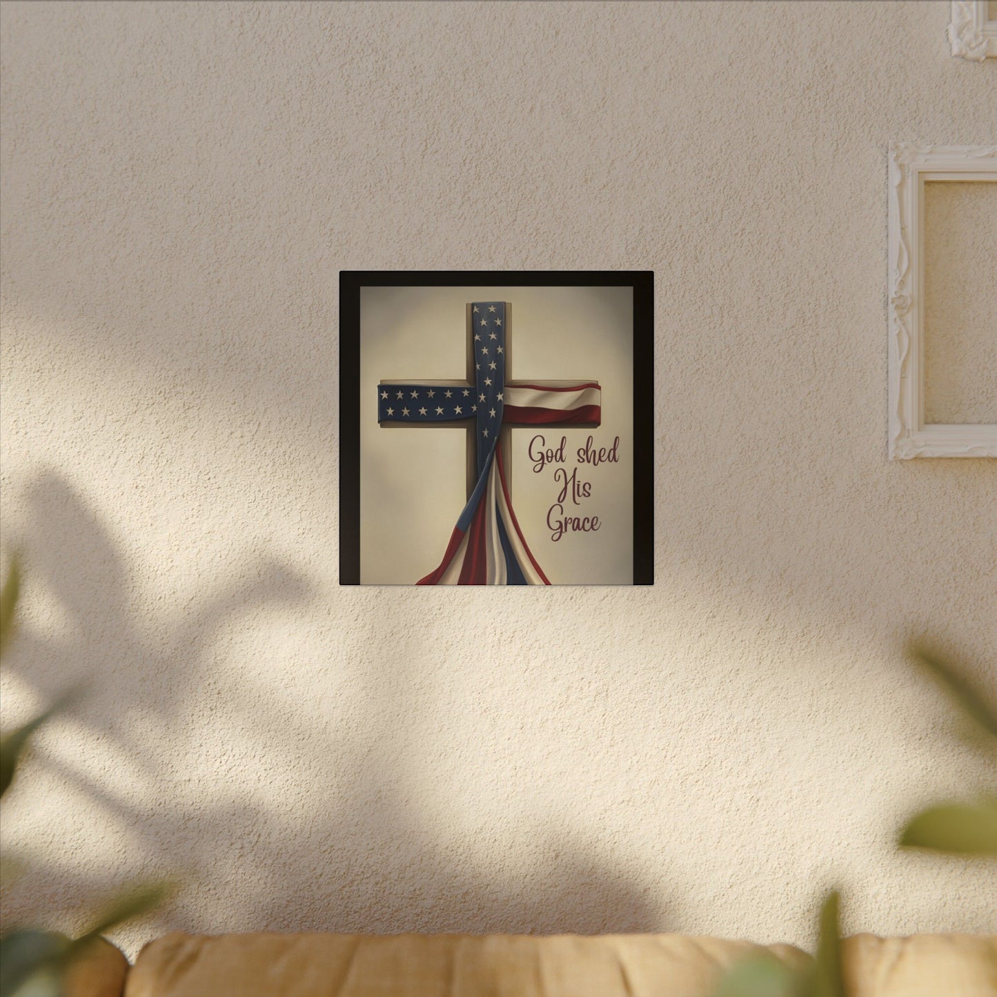 Inspirational Religious Canvas Art - 'God Shed His Grace' Wall Decor