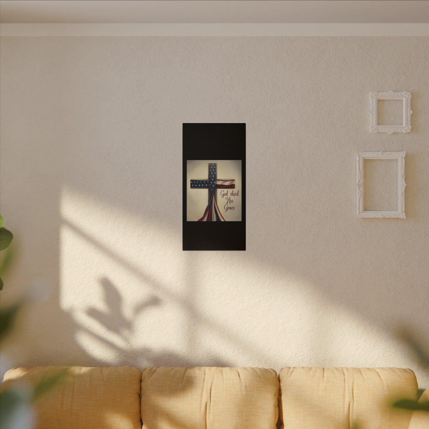 Inspirational Religious Canvas Art - 'God Shed His Grace' Wall Decor