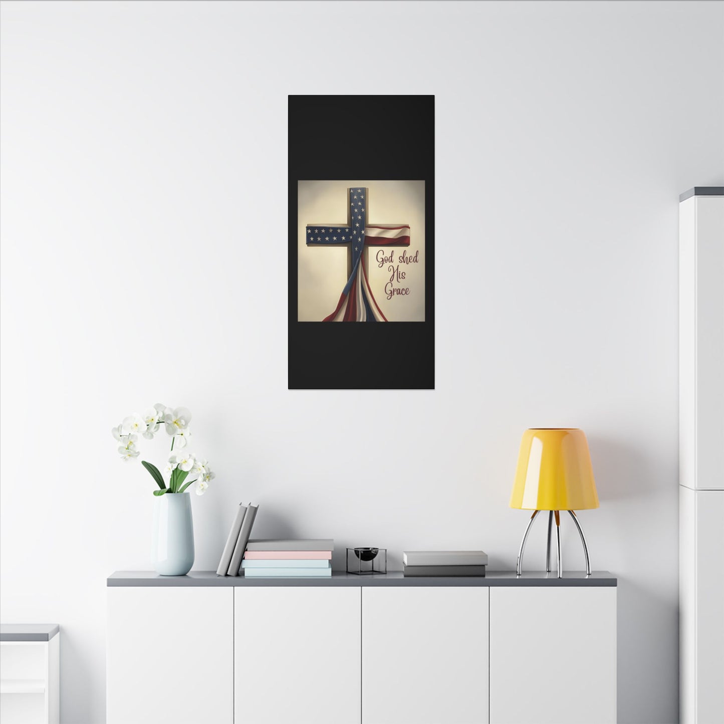 Inspirational Religious Canvas Art - 'God Shed His Grace' Wall Decor