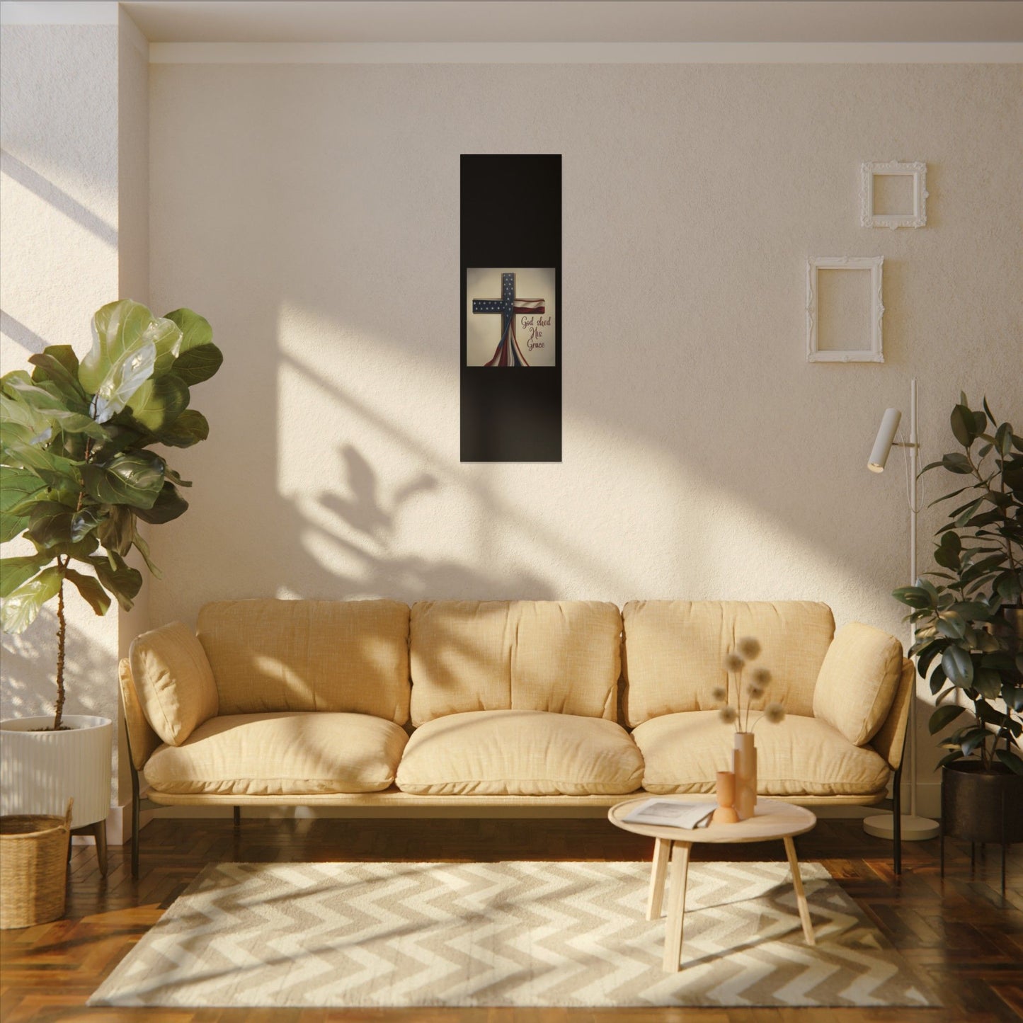 Inspirational Religious Canvas Art - 'God Shed His Grace' Wall Decor