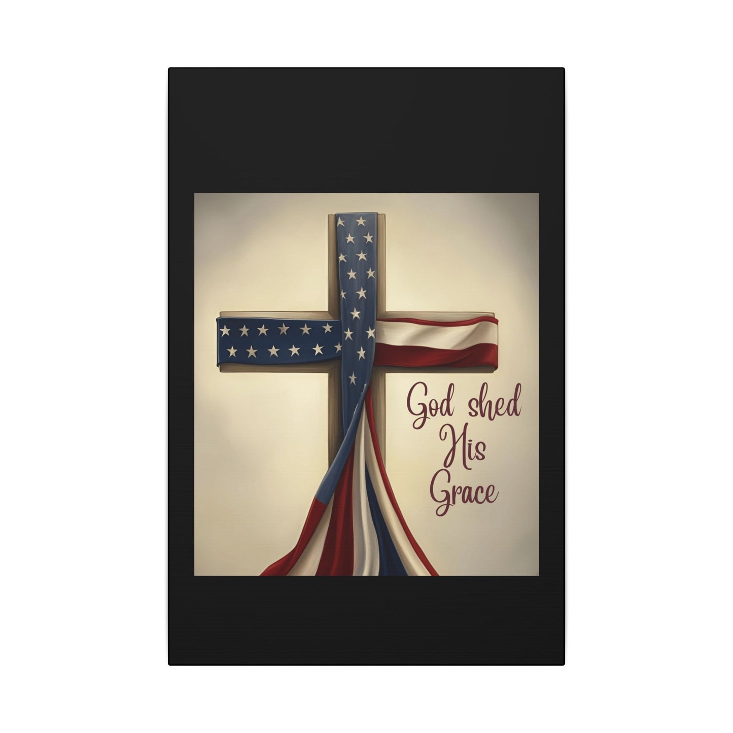 Inspirational Religious Canvas Art - 'God Shed His Grace' Wall Decor