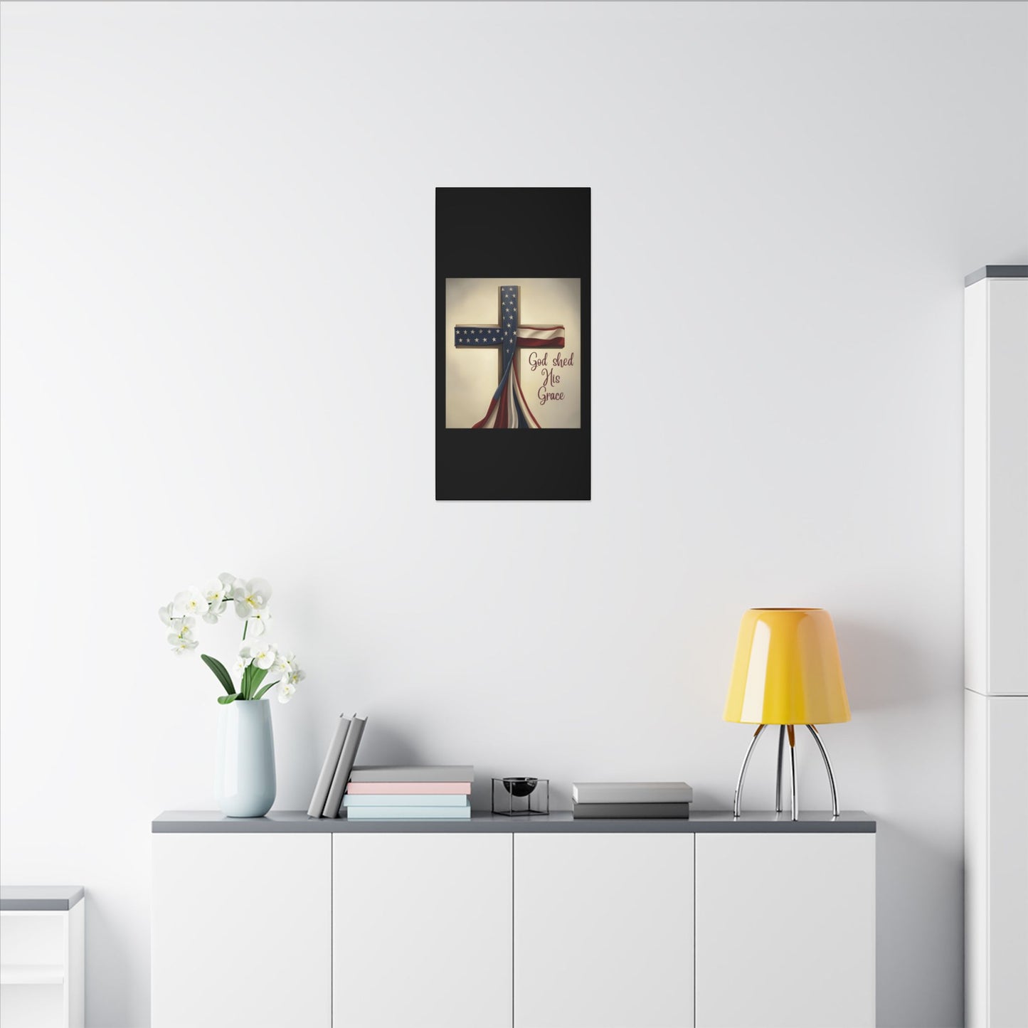 Inspirational Religious Canvas Art - 'God Shed His Grace' Wall Decor