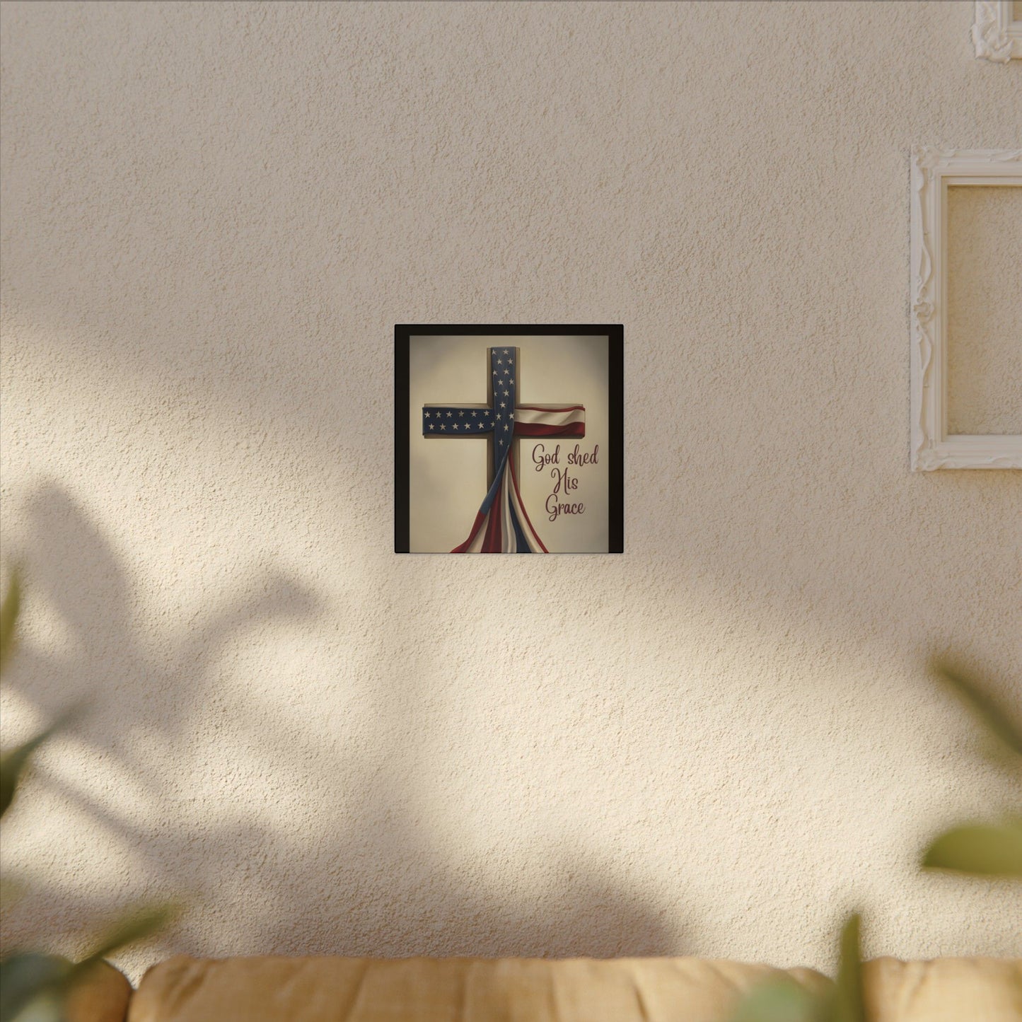 Inspirational Religious Canvas Art - 'God Shed His Grace' Wall Decor