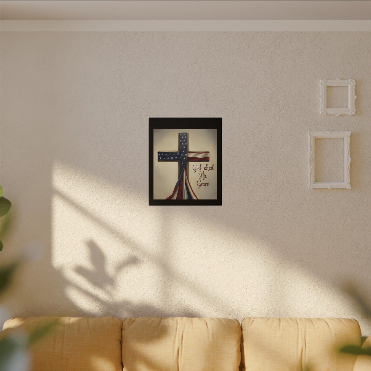 Inspirational Religious Canvas Art - 'God Shed His Grace' Wall Decor
