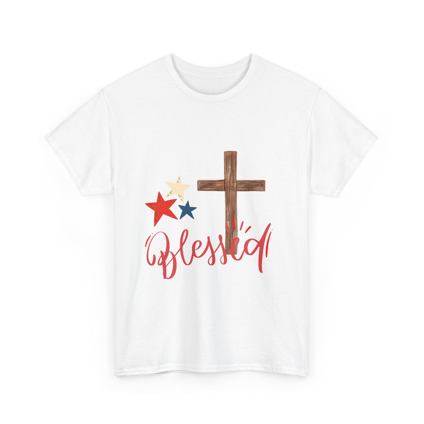 Blessed Unisex Heavy Cotton Tee, Inspirational Shirt, Christian T-Shirt, Faith Shirt, Religious Gift, Casual Wear