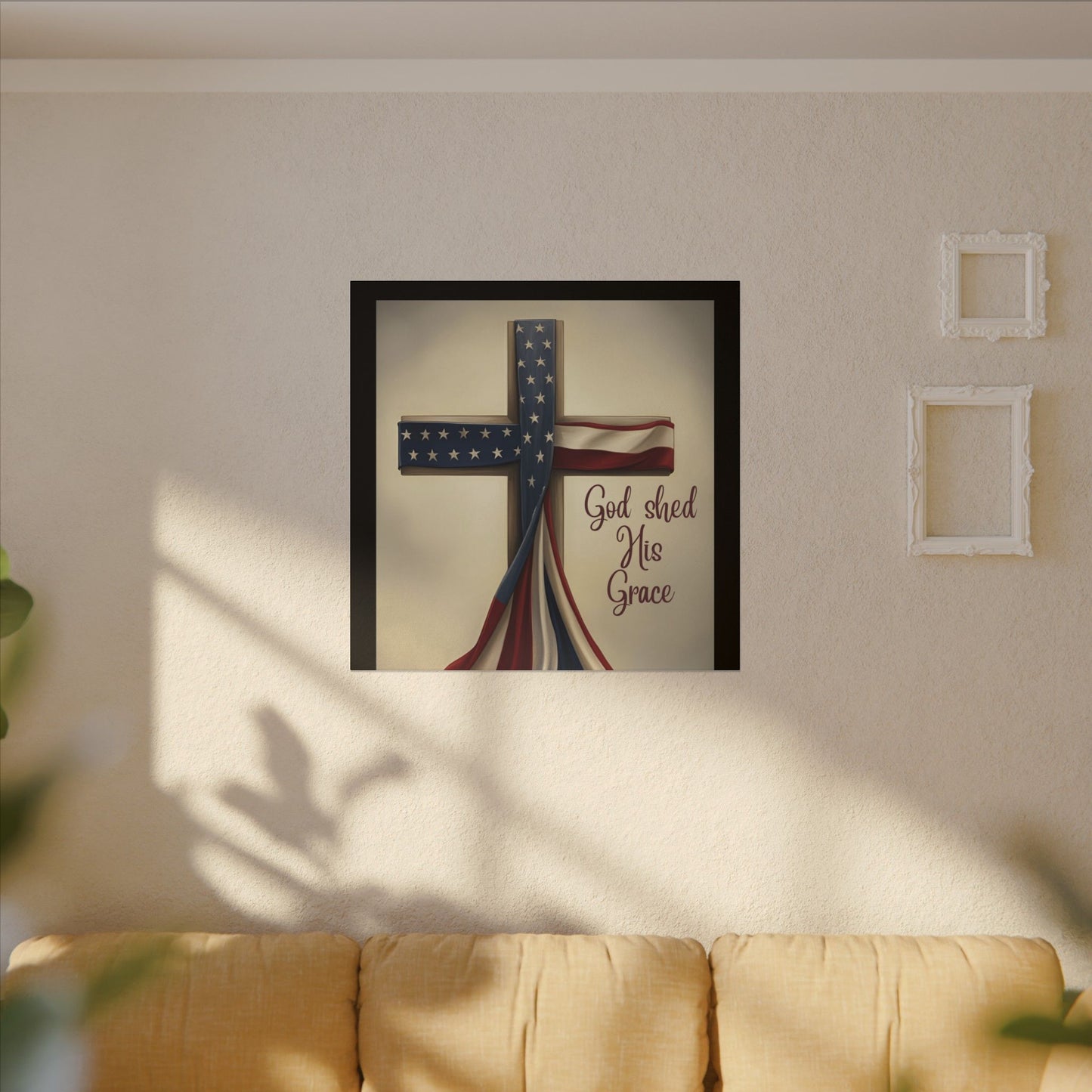 Inspirational Religious Canvas Art - 'God Shed His Grace' Wall Decor