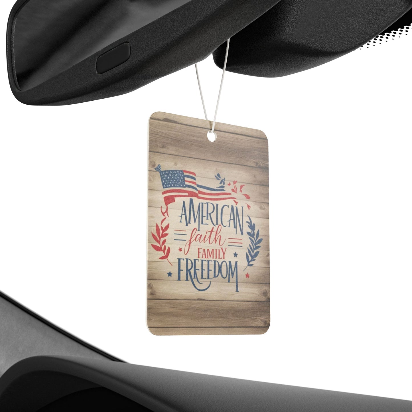 Patriotic Car Air Freshener - American Faith Family Freedom, Scented Decor, Vehicle Air Freshener, USA Spirit, Gift for Independence Day
