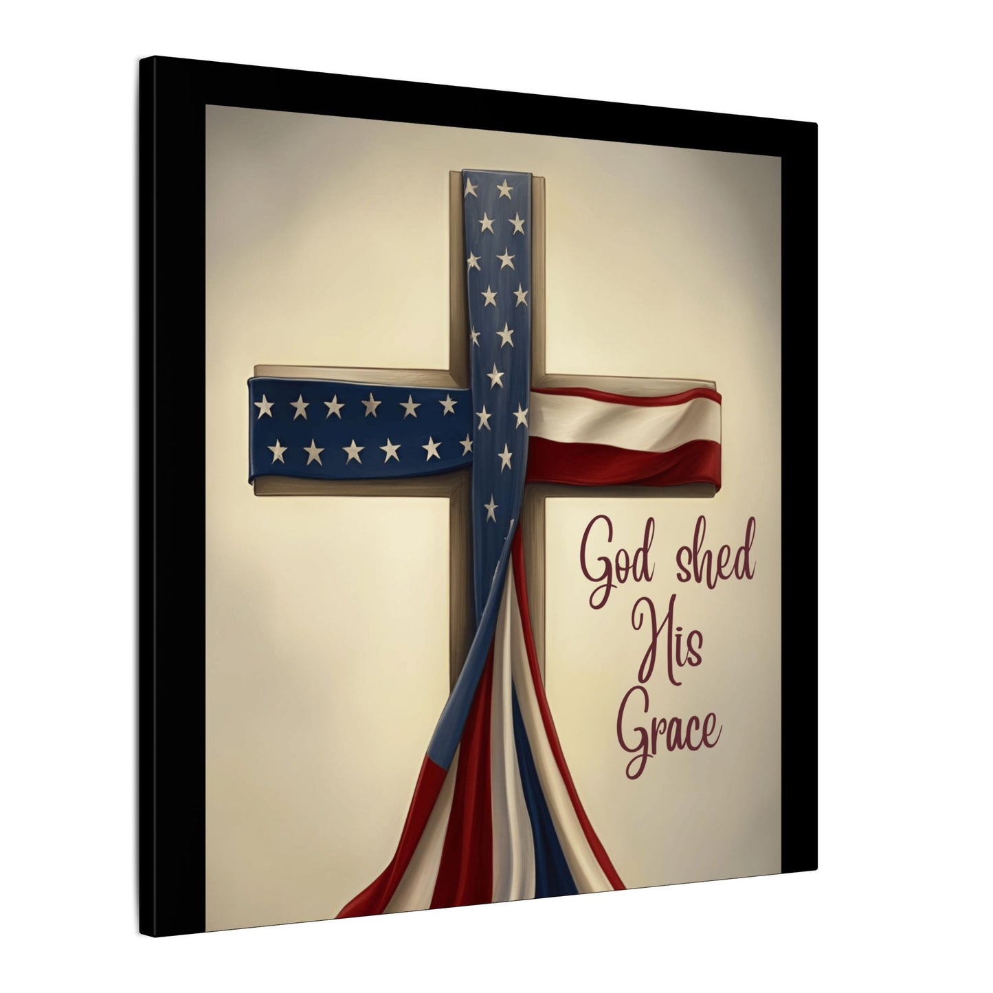 Inspirational Religious Canvas Art - 'God Shed His Grace' Wall Decor