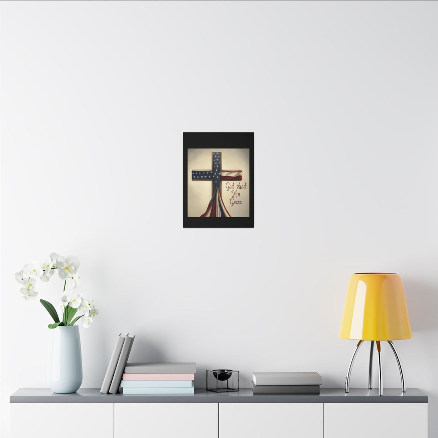 Inspirational Religious Canvas Art - 'God Shed His Grace' Wall Decor