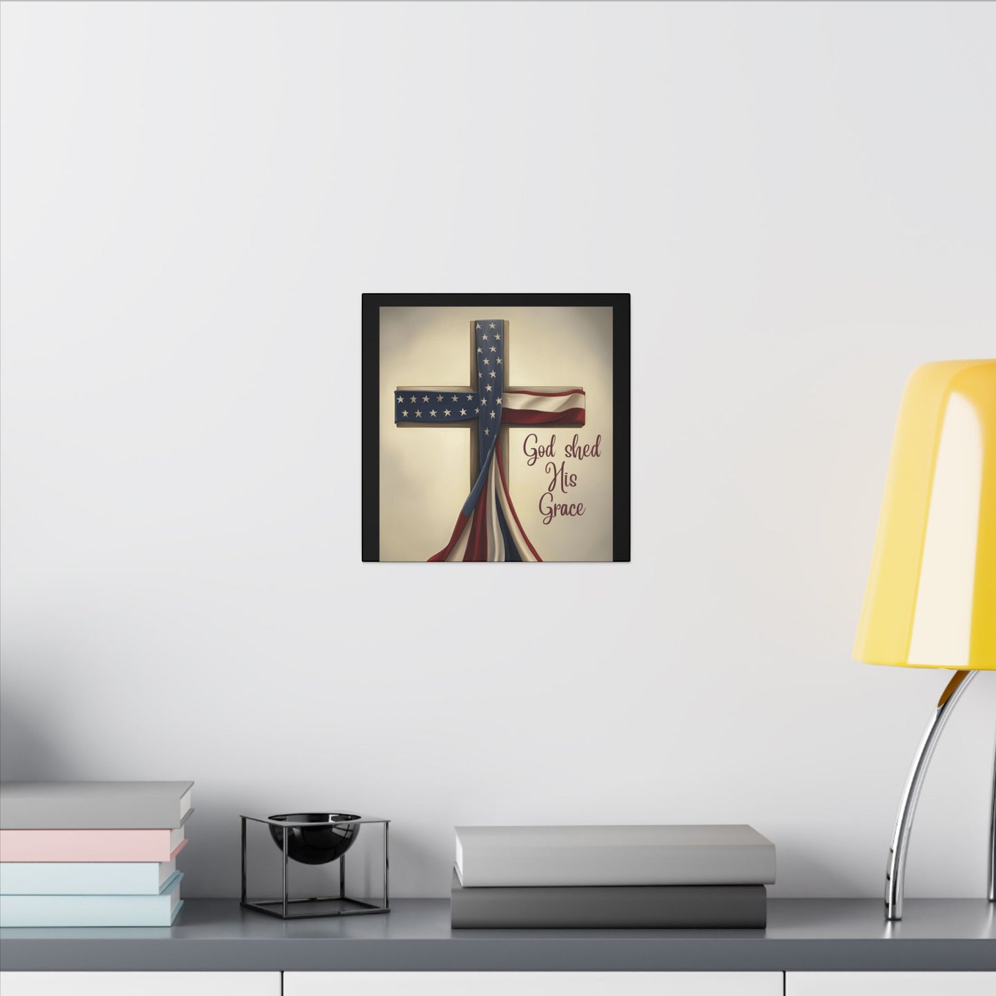 Inspirational Religious Canvas Art - 'God Shed His Grace' Wall Decor