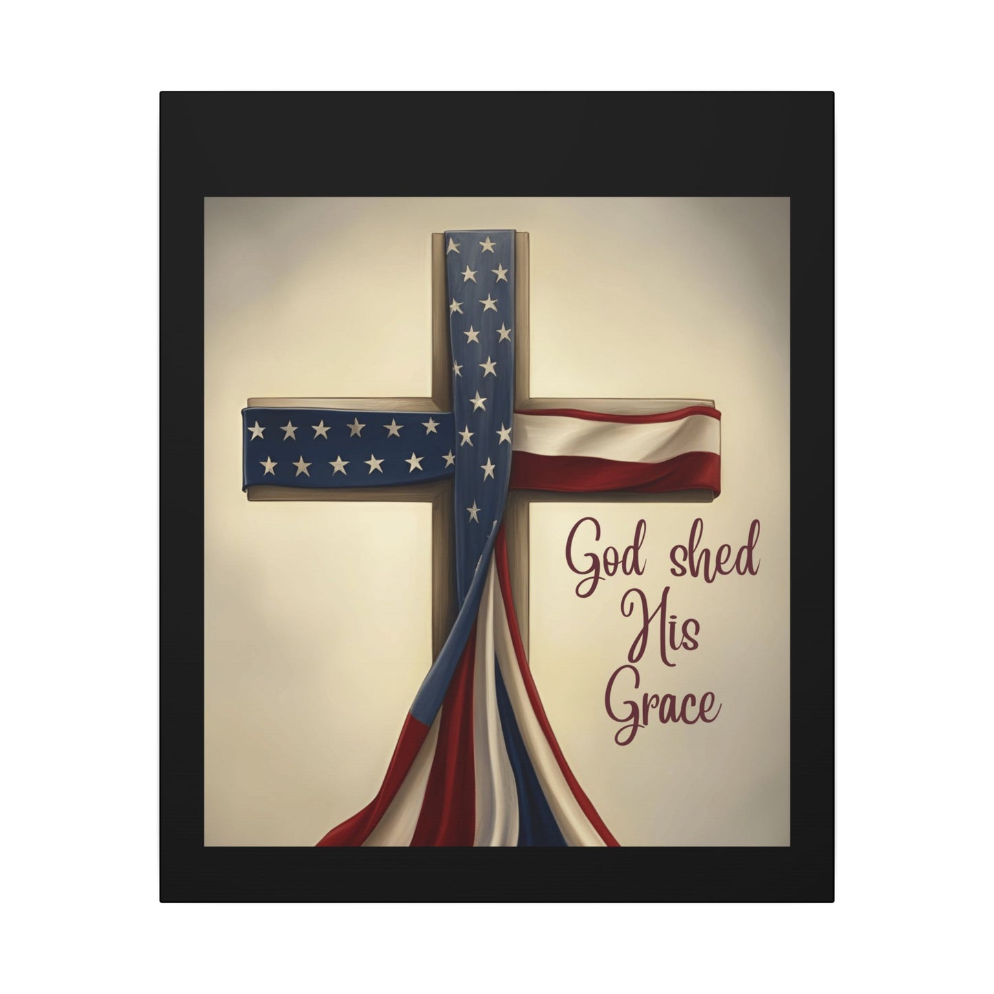 Inspirational Religious Canvas Art - 'God Shed His Grace' Wall Decor