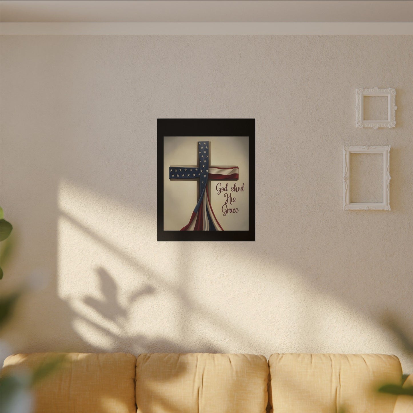 Inspirational Religious Canvas Art - 'God Shed His Grace' Wall Decor