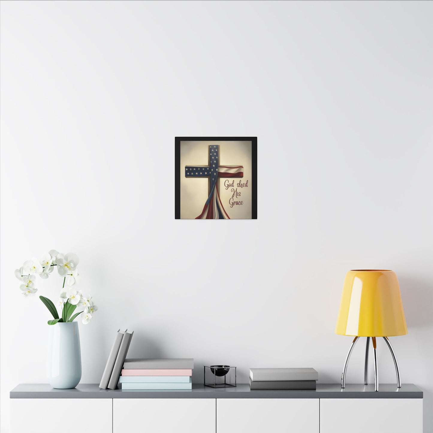 Inspirational Religious Canvas Art - 'God Shed His Grace' Wall Decor