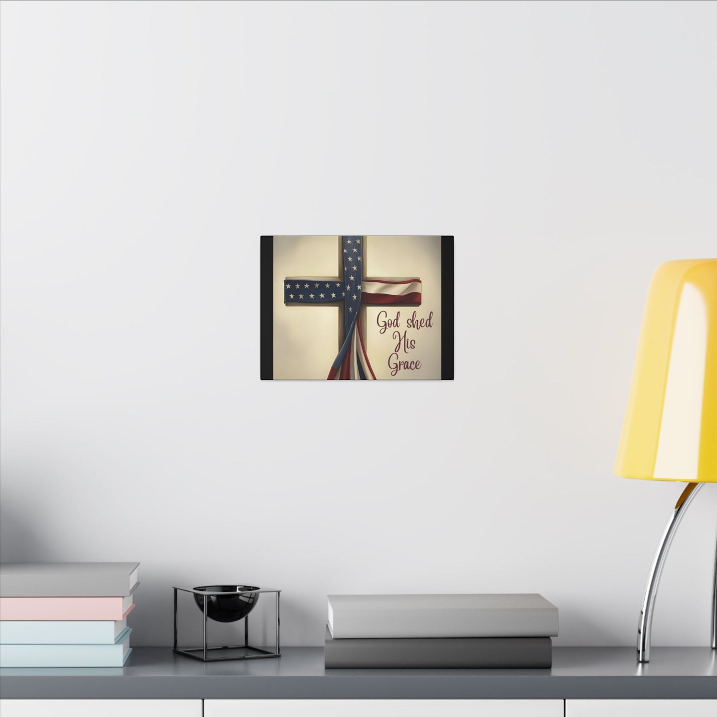 Inspirational Religious Canvas Art - 'God Shed His Grace' Wall Decor
