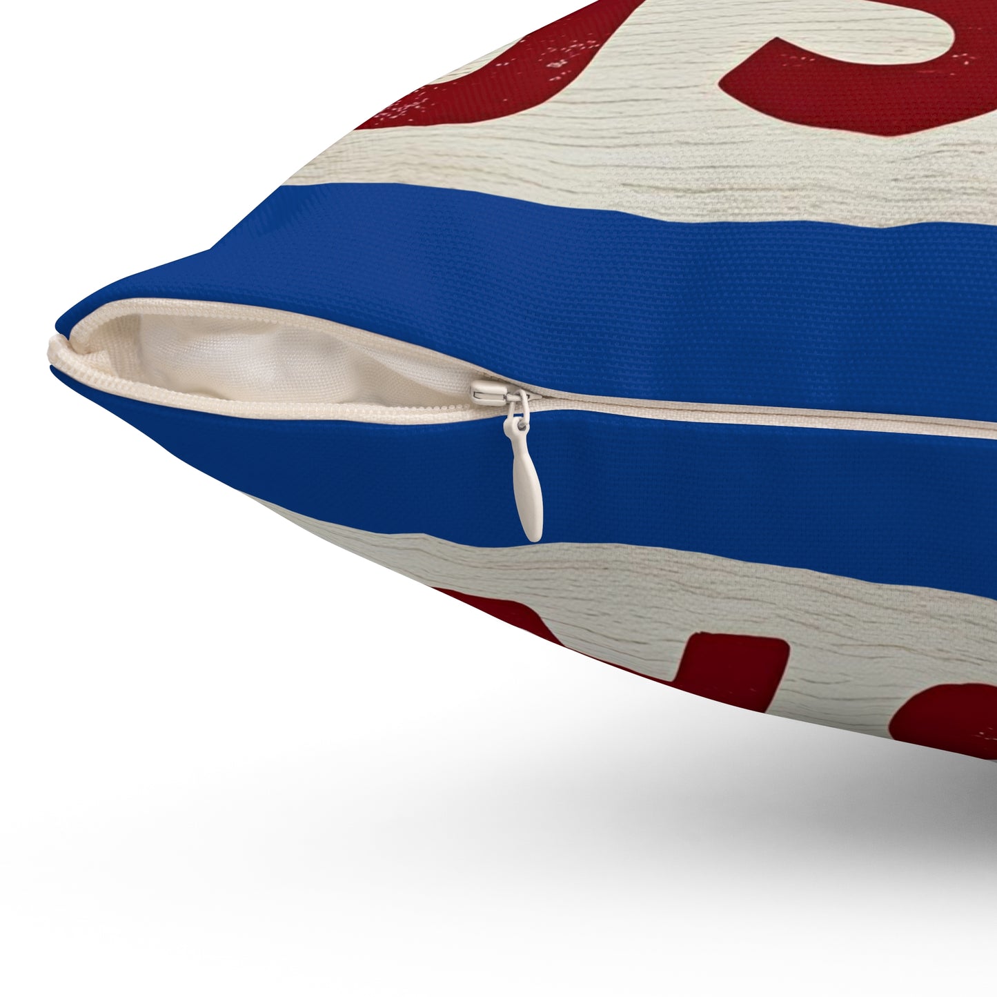 Patriotic Square Pillow - God Bless the USA, Home Decor, 4th of July Gift, Memorial Day, Americana Cushion