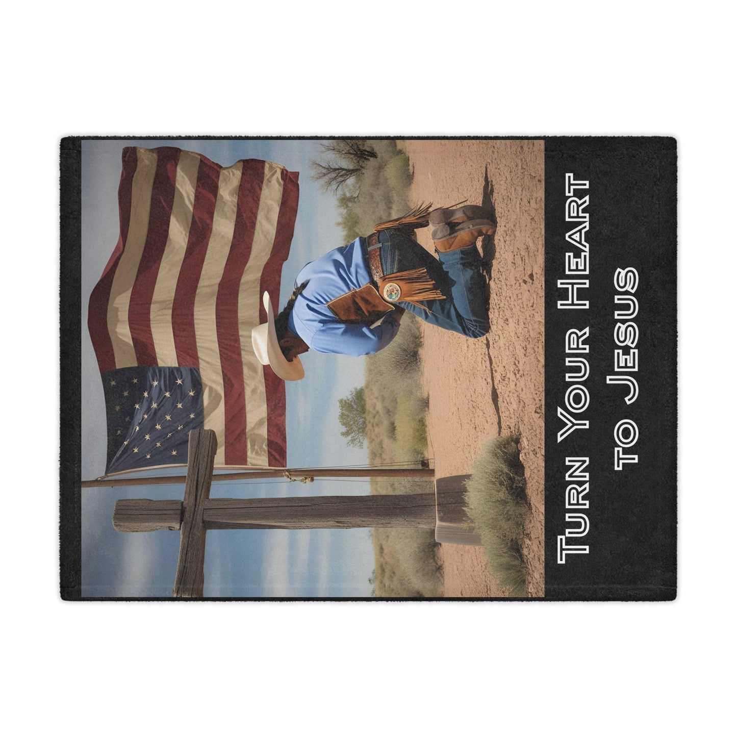 Inspirational Minky Blanket - Turn Your Heart to Jesus